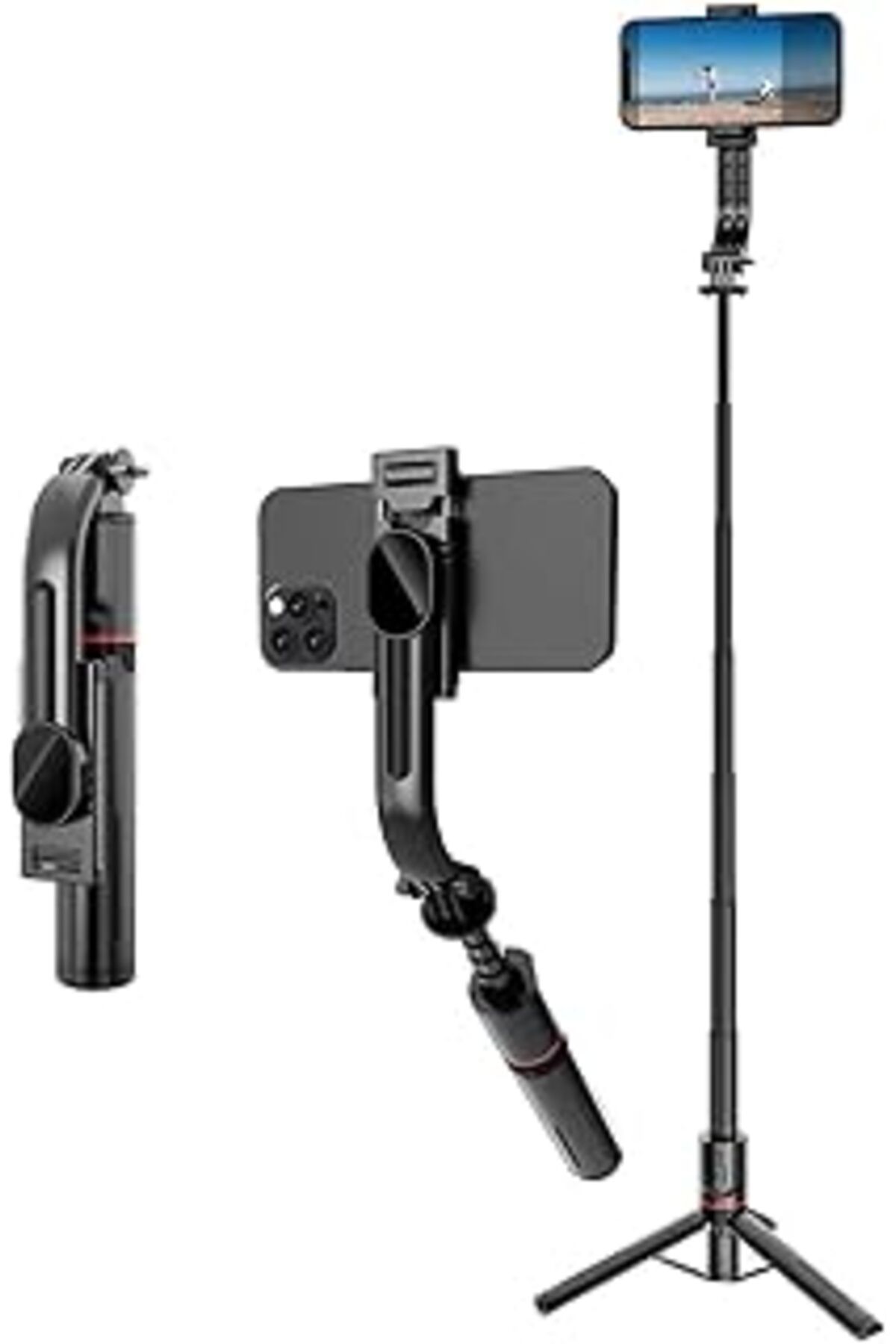NETWORK ART Hobimtek L12 Işıklı Selfie Çubuğu 3 Renk Uzaktan Kumandalı 106 Cm Tripod Özçekim Alüminyum