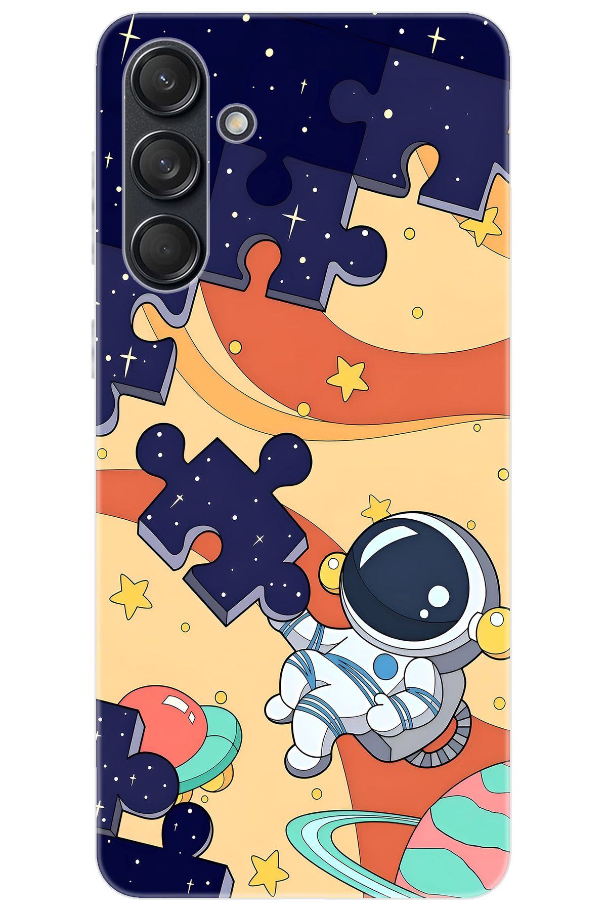 Ceppare Samsung Galaxy M55 (SM-M556B) Uyumlu Kılıf Desen Baskılı Silikon Astronot STK:646 CP-JyzaAxp