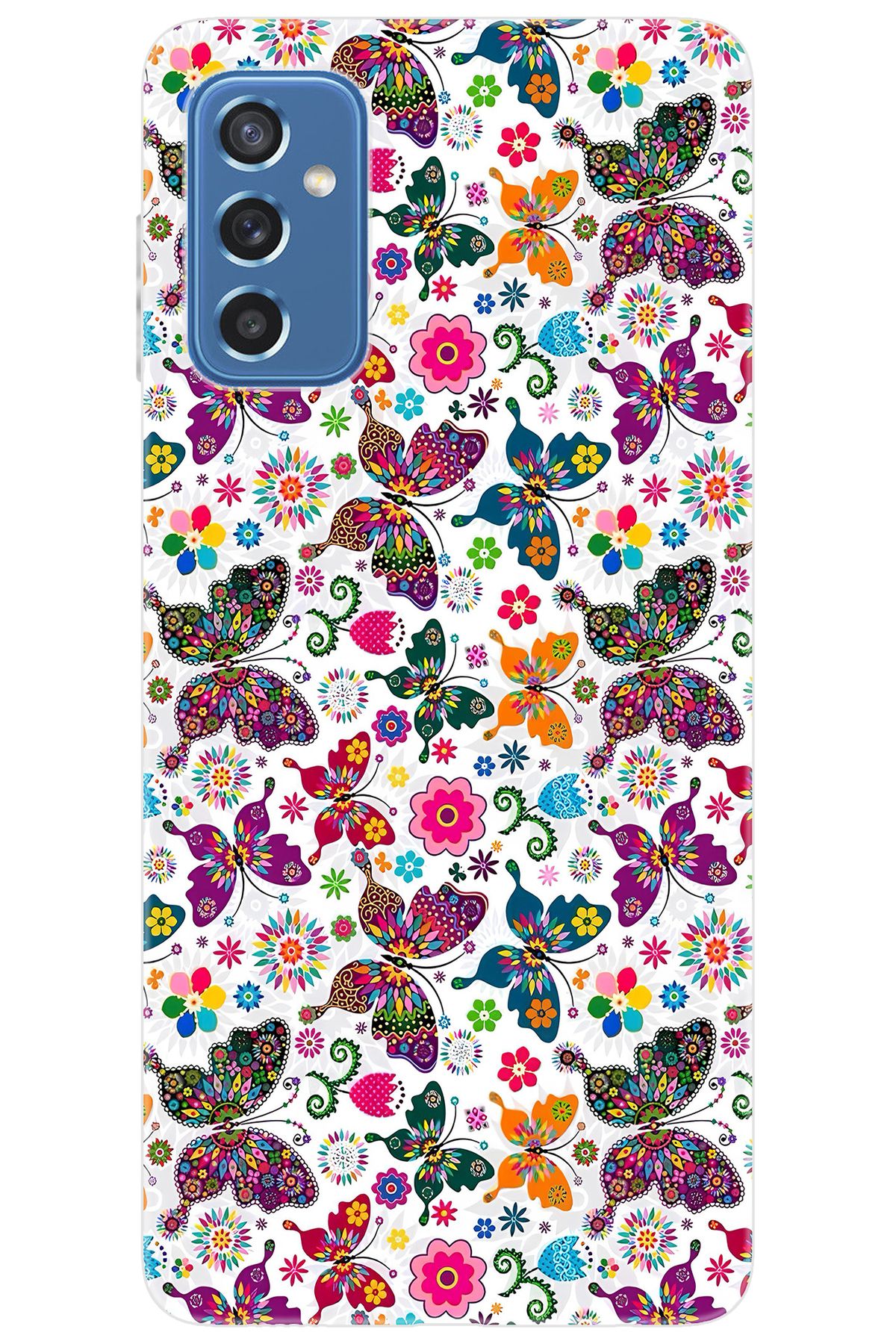 Ceppare Samsung Galaxy M52 (SM-M526B) Uyumlu Kılıf Desen Baskılı Silikon Kelebek STK:700 CP-rNZi8lq