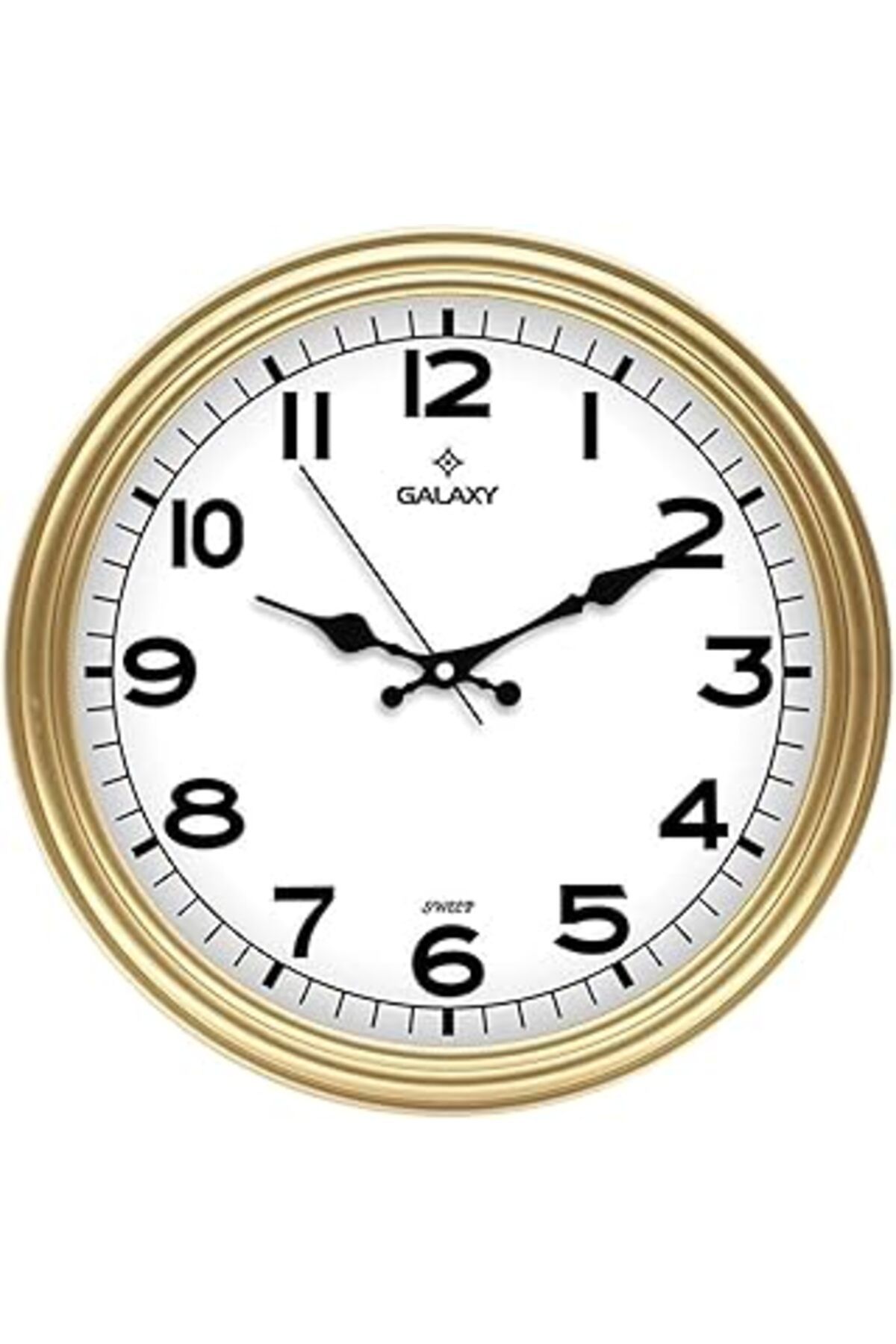 Mu Art Ahşap Galaxy Duvar Saati -Gold