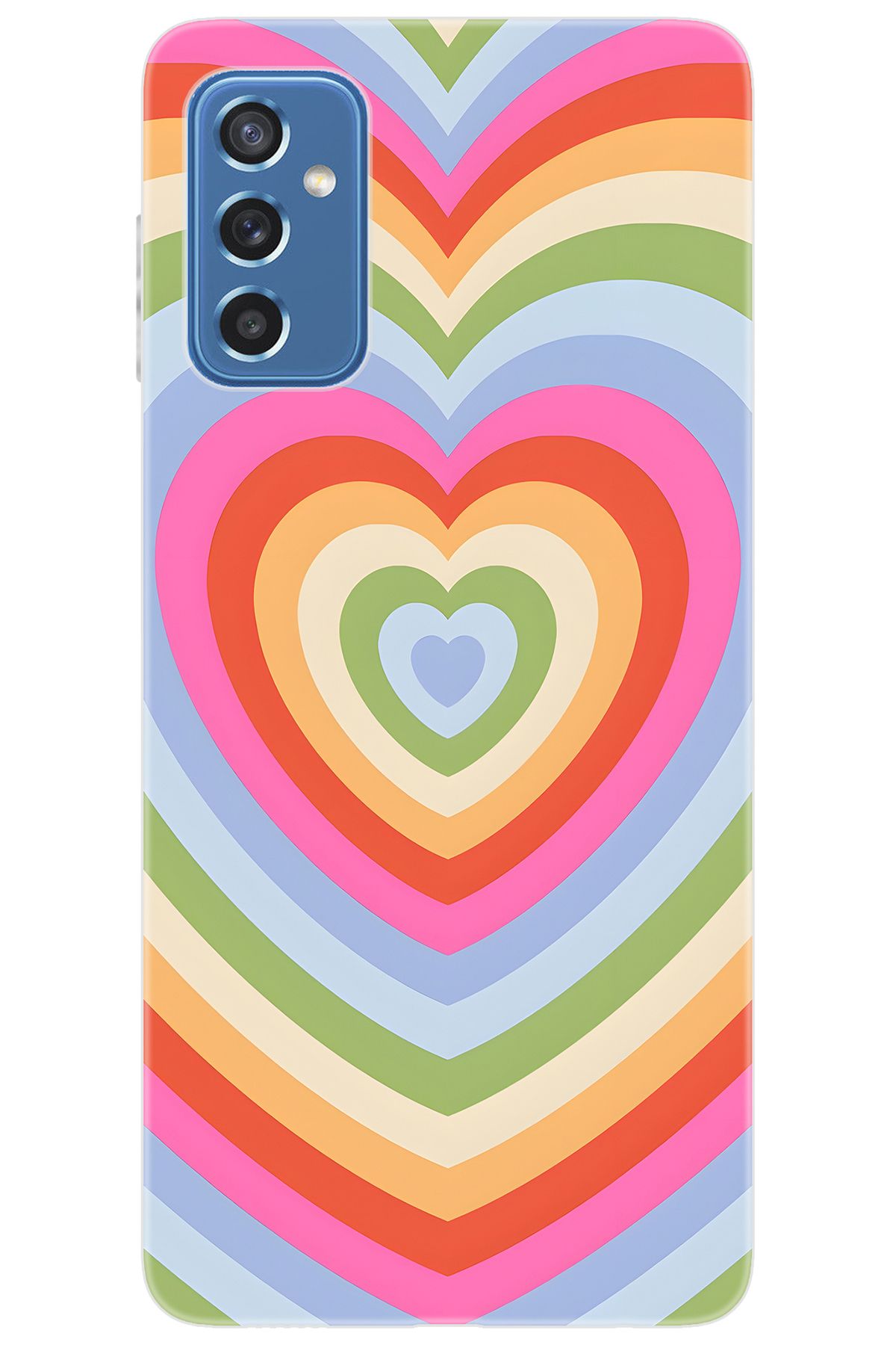 Ceppare Samsung Galaxy M52 (SM-M526B) Uyumlu Kılıf Desen Baskılı Silikon Renkli Kalpler STK:1019 CP-q8KWS2u