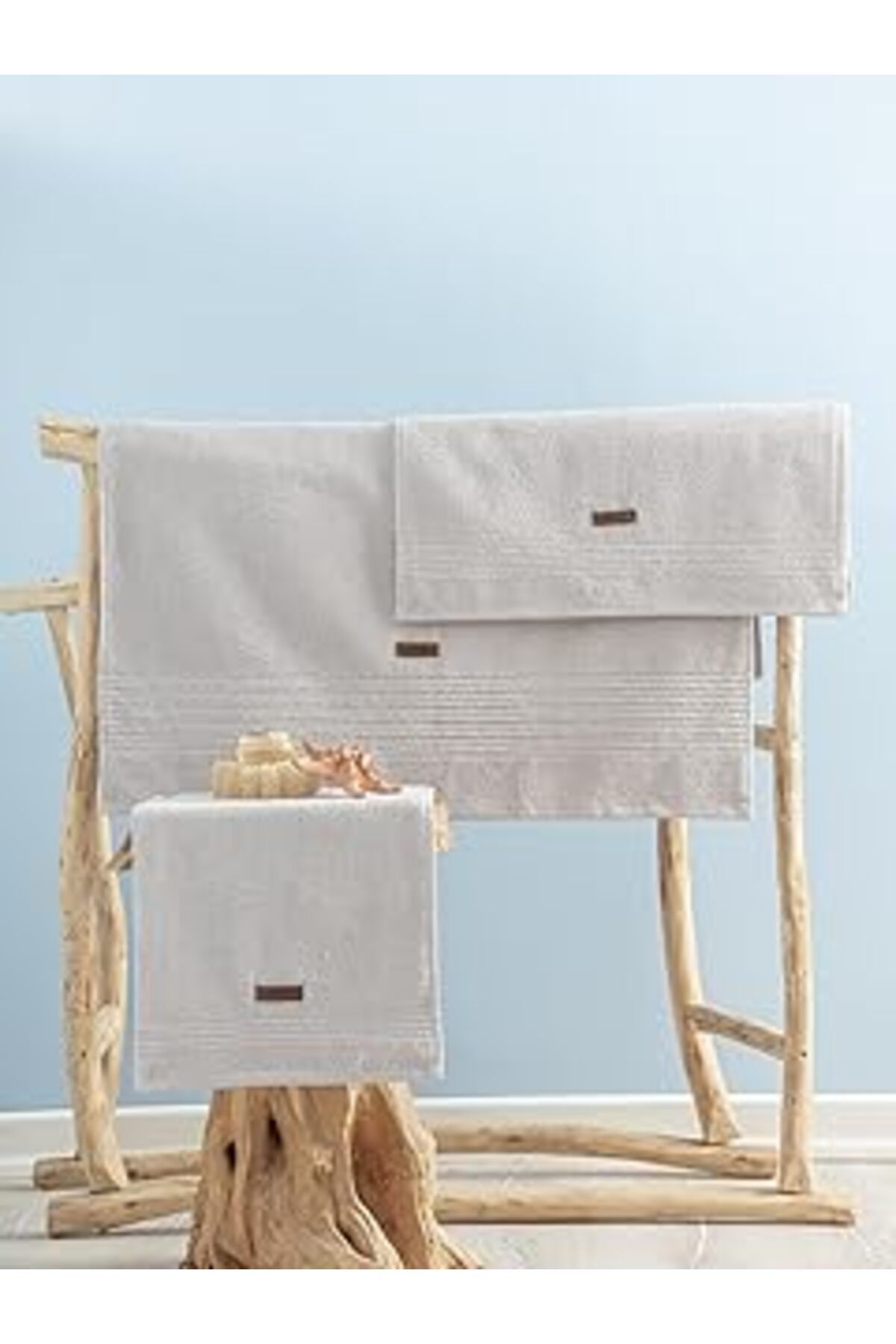 Qedii Cotton Box %100 Pamuk Wellness Havlu Seti Stone Gri