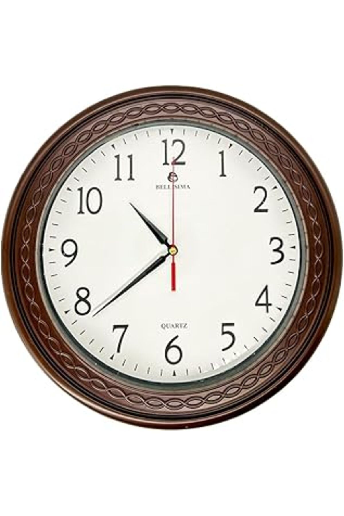 ASİTAN Bellisima Bl-1059 Serisi Klasik Kadran Sessiz Akar 30 Cm Duvar Saati Kırmızı
