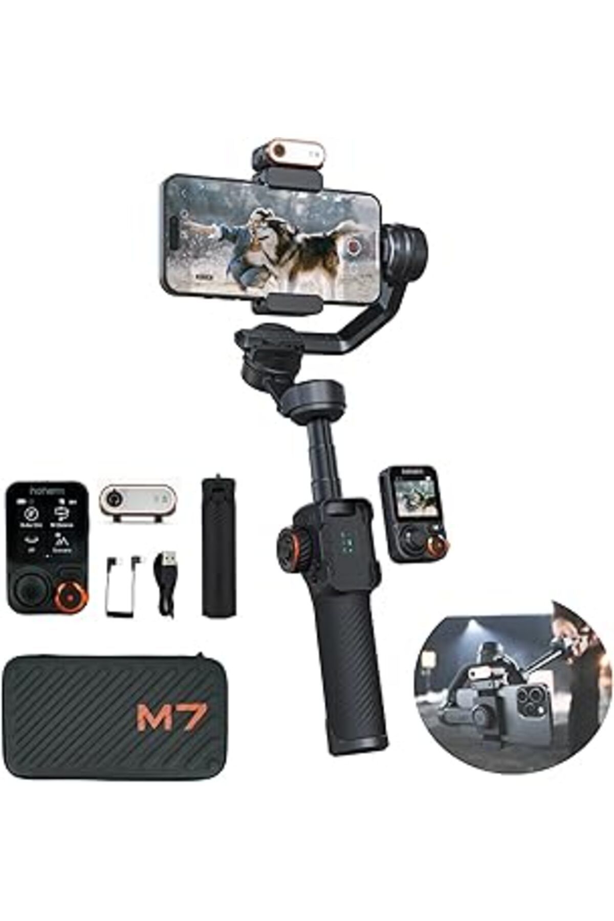 NETWORK ART Hohem Isteady M7 Gimbal Sabitleyici, Akıllı Telefon Için, 3 Eksenli Telefon Gimbal, Iphone Ve Andro