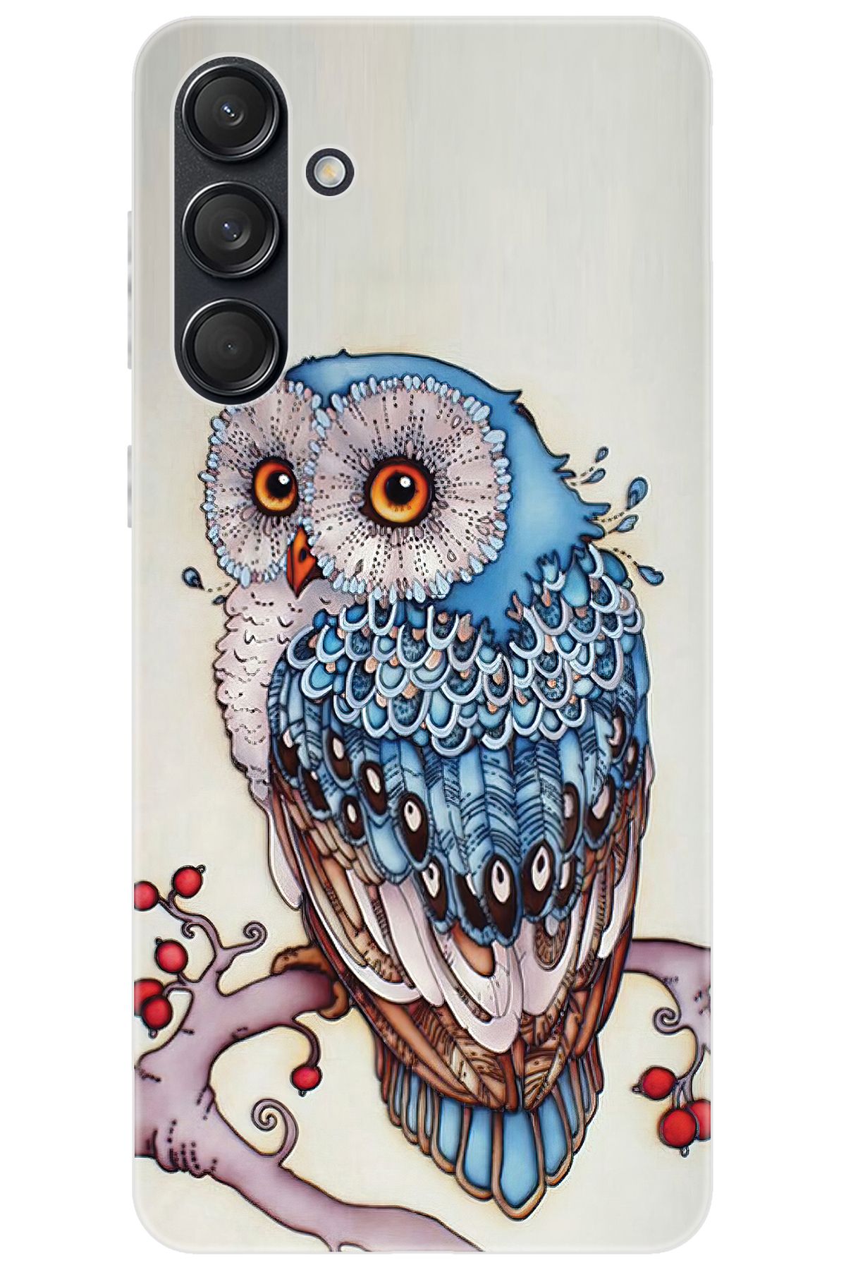 Ceppare Samsung Galaxy M55 (SM-M556B) Uyumlu Kılıf Desen Baskılı Silikon Baykuş STK:563 CP-3gYXbpB