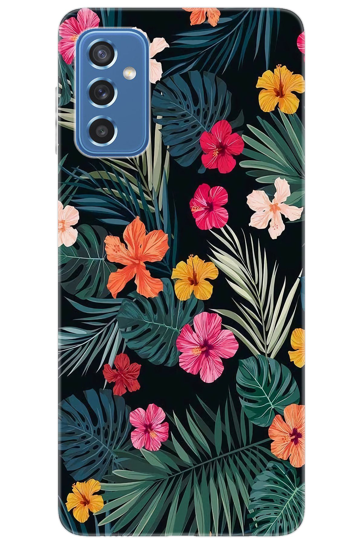 Ceppare Samsung Galaxy M52 (SM-M526B) Uyumlu Kılıf Desen Baskılı Silikon Çiçekler STK:632 CP-8e1o08t