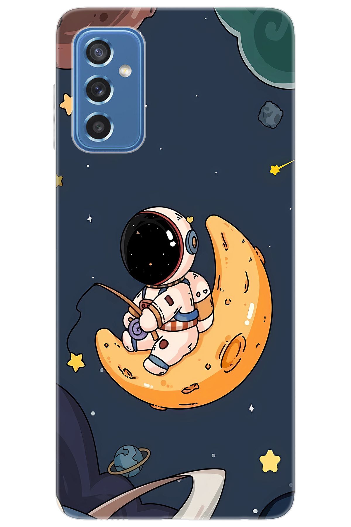 Ceppare Samsung Galaxy M52 (SM-M526B) Uyumlu Kılıf Desen Baskılı Silikon Astronot STK:698 CP-AcTLkky