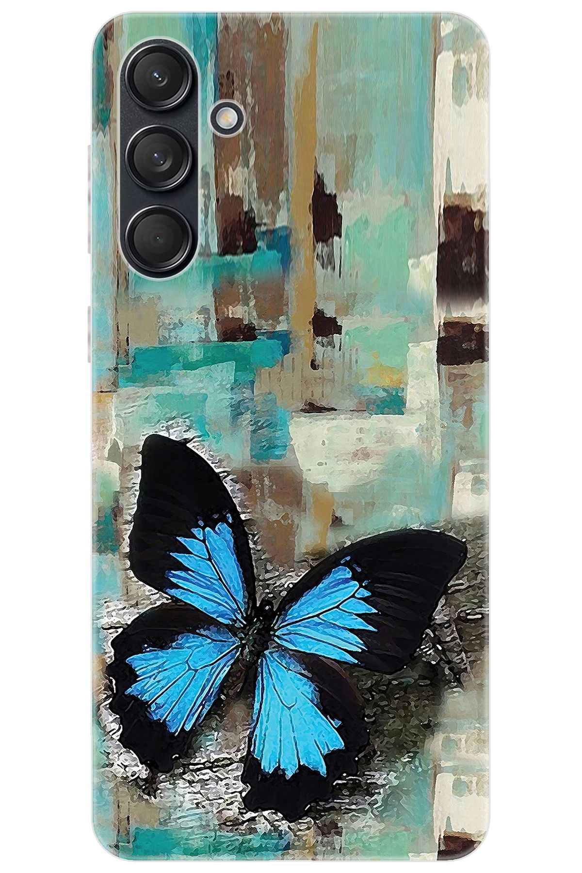 Ceppare Samsung Galaxy M55 (SM-M556B) Uyumlu Kılıf Desen Baskılı Silikon Kelebek Resim STK:549 CP-RgksIoF