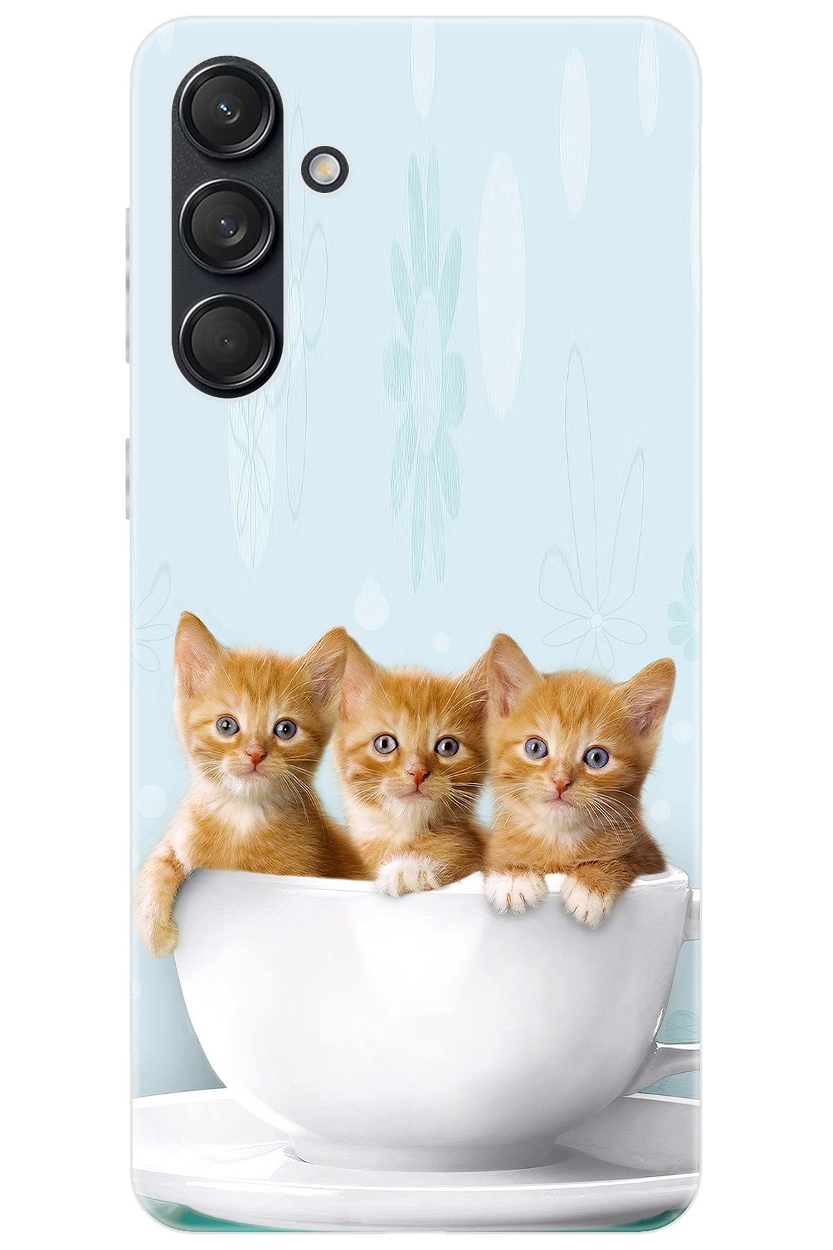 Ceppare Samsung Galaxy M55 (SM-M556B) Uyumlu Kılıf Desen Baskılı Silikon Yavru Kediler STK:194 CP-D5MqJmM