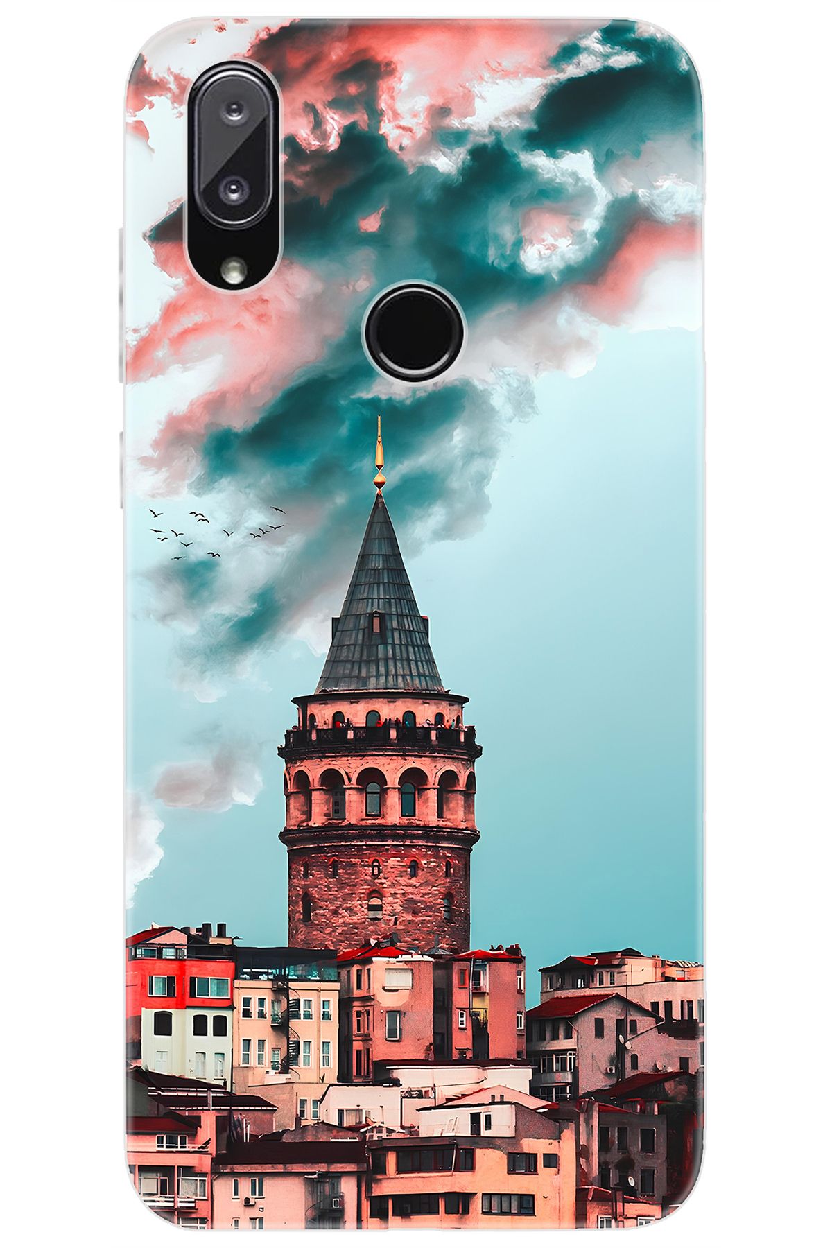 Vestel Venüs E5 Uyumlu Kılıf Desen Baskılı Silikon Galata Kulesi STK:688 CP-rvr6Huk