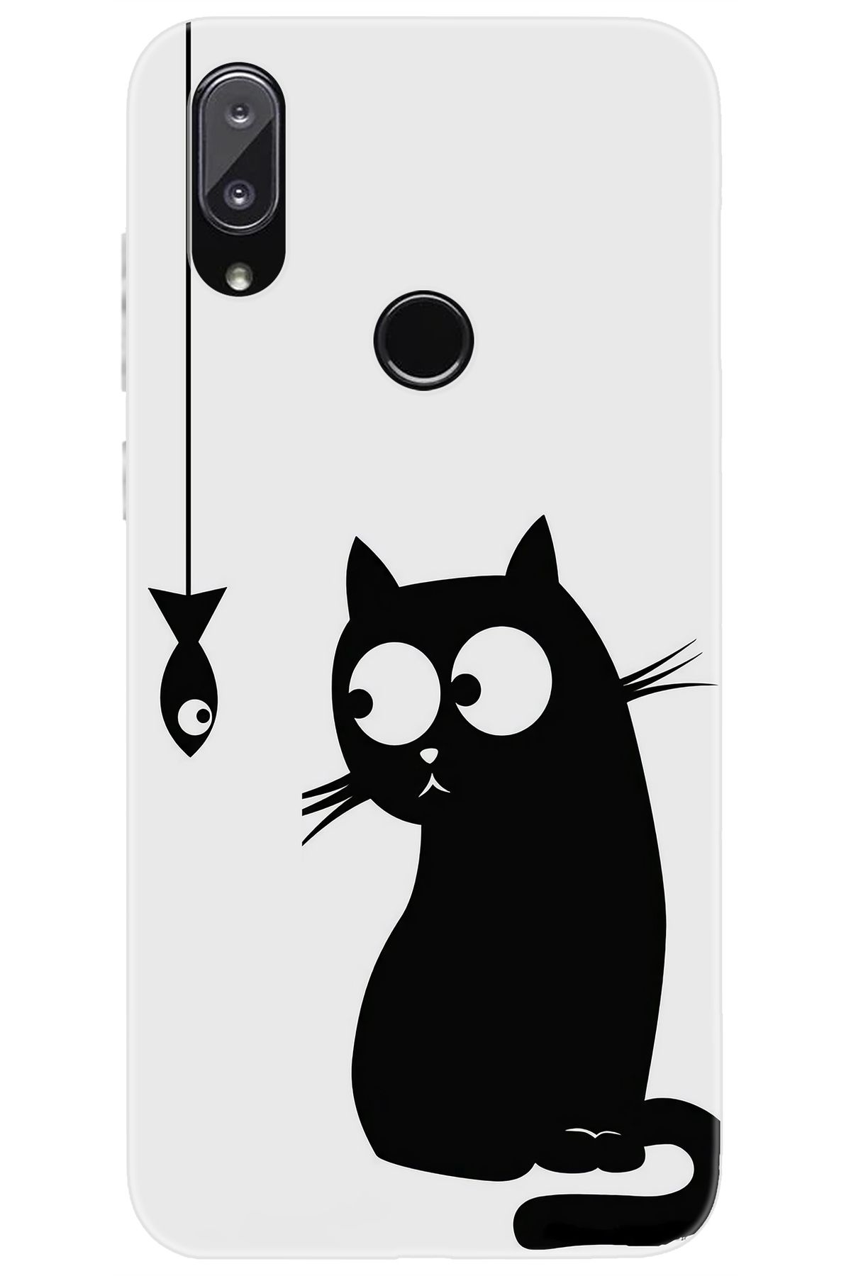 Vestel Venüs E5 Uyumlu Kılıf Desen Baskılı Silikon Balık ve Kedi STK:747 CP-wKjsrj0