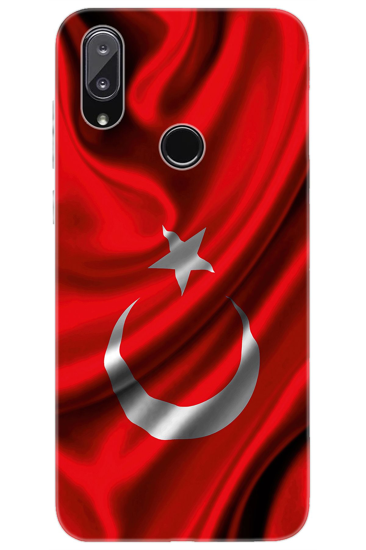 Vestel Venüs E5 Uyumlu Kılıf Desen Baskılı Silikon Dalgalı Türk Bayrağı STK:369 CP-qgqIVrN