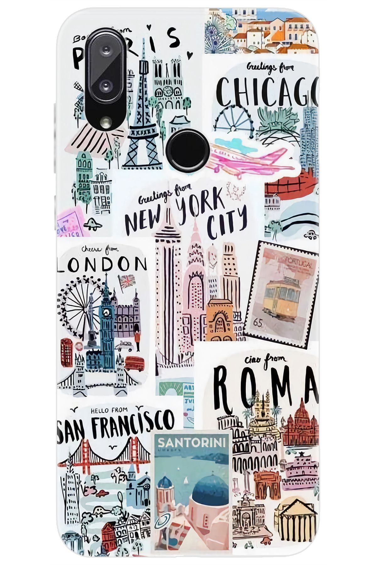 Vestel Venüs E5 Uyumlu Kılıf Desen Baskılı Silikon Newyork Roma London STK:624 CP-uIPr7N3
