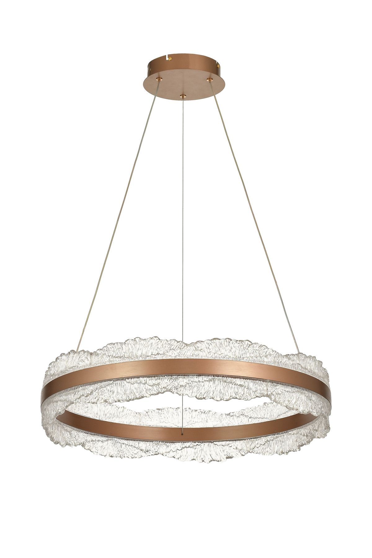 Avizemoda Toledo 60 cm Dim Kumandalı 3 Renk Ledli (Sarı-Beyaz-Gün Işığı) Modern Akrilik Avize - Light Brown