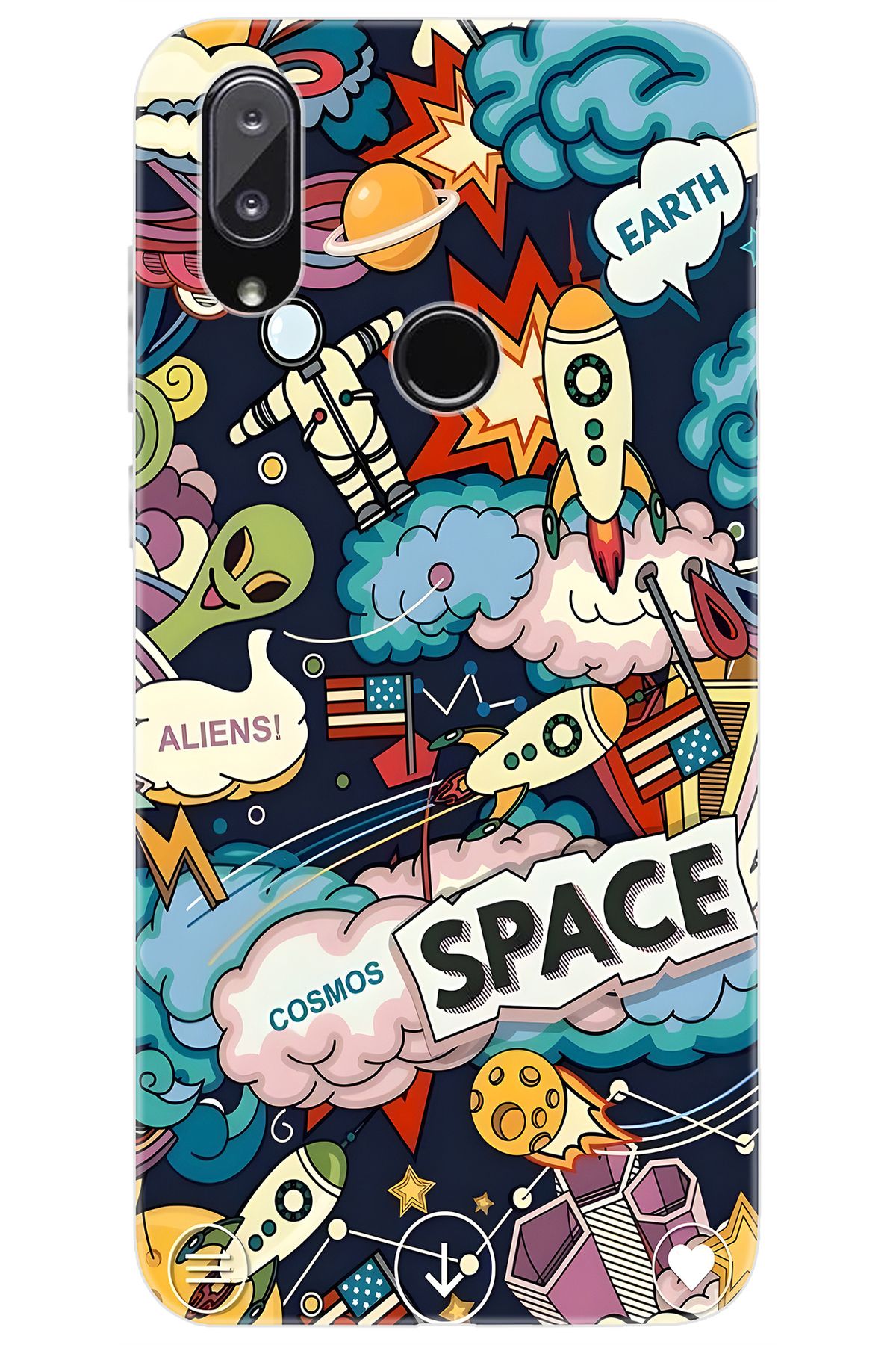 Vestel Venüs E5 Uyumlu Kılıf Desen Baskılı Silikon Space STK:633 CP-BfJQTUN