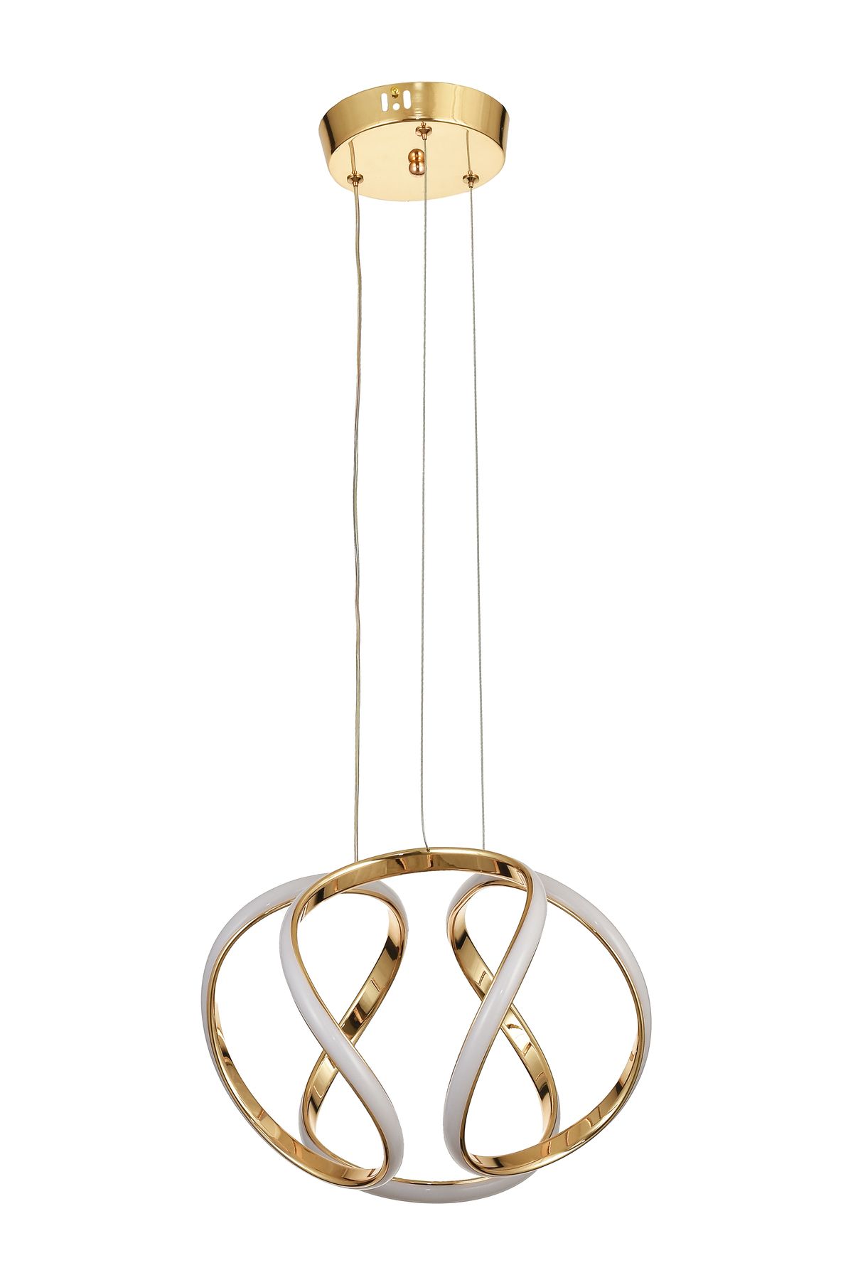 Avizemoda Vira 35 cm Dimmer Kumandalı 3 Renk Ledli (Sarı-Beyaz-Gün Işığı) Modern Sarkıt Avize - Gold