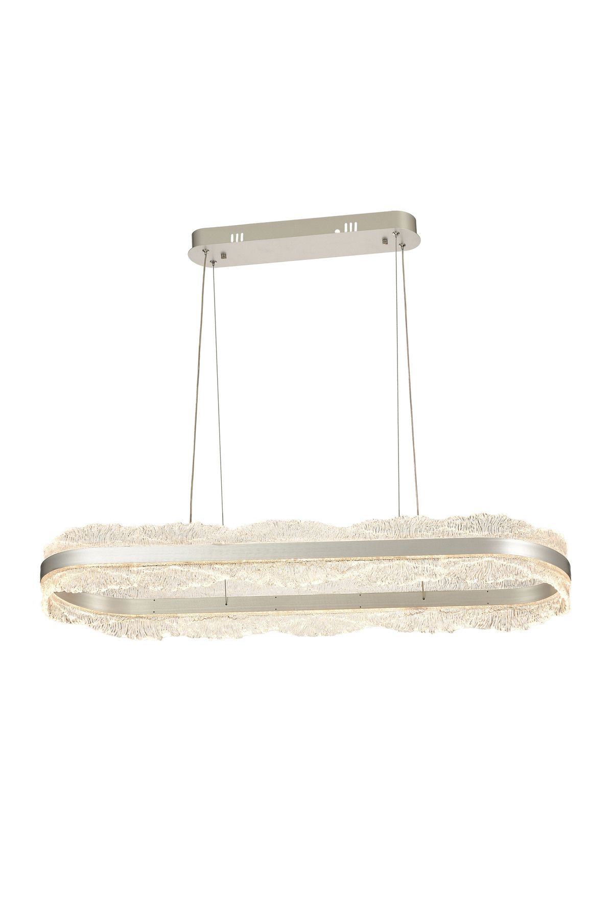 Avizemoda Toledo 100x30 Dim Kumandalı 3 Renk Ledli (Sarı-Beyaz-Gün Işığı) Modern Akrilik Avize -Silver