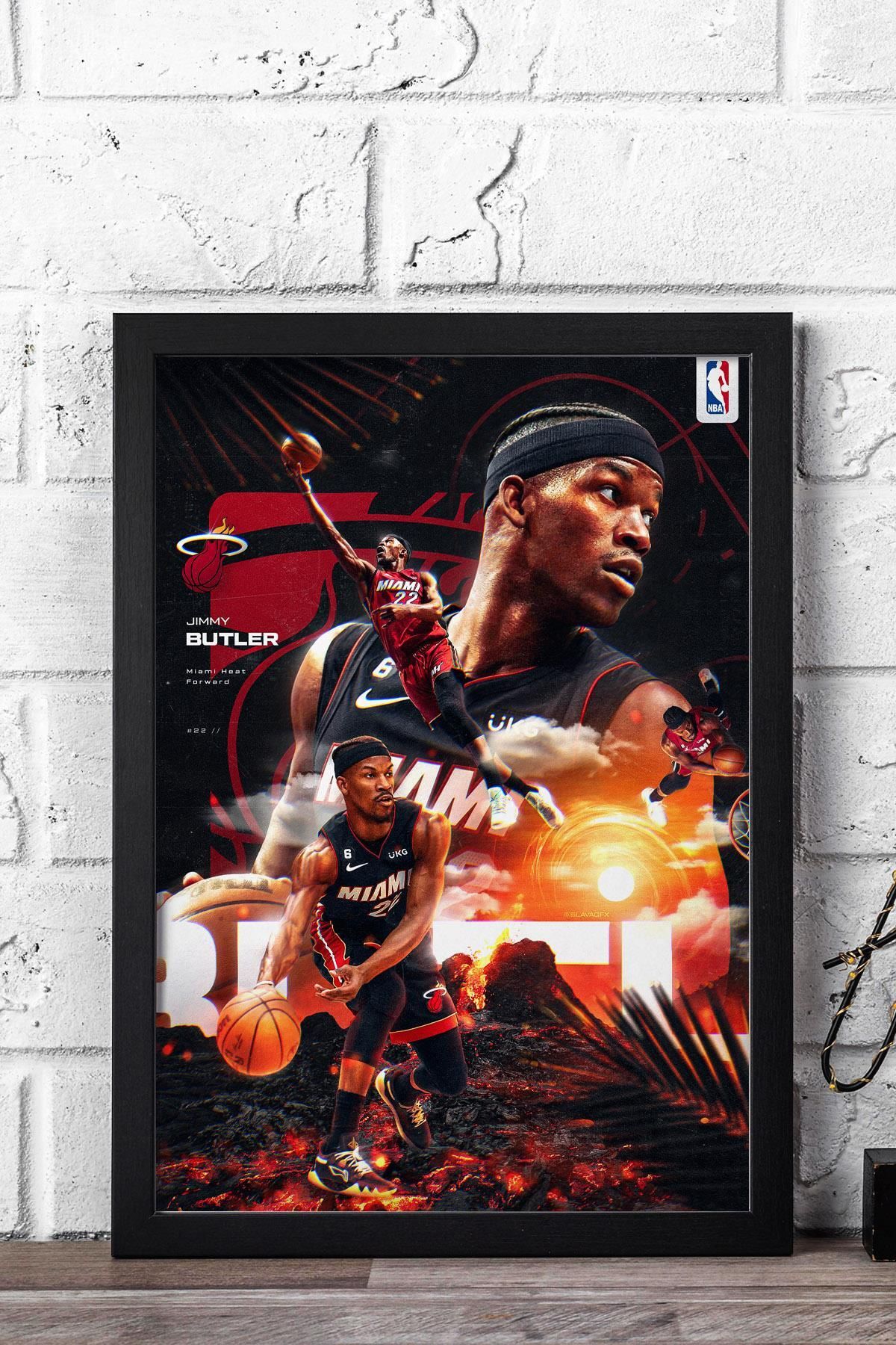 Saturn Jimmy Butler Çerçeveli Tablo - Miami Heat NBA Posteri Tablo