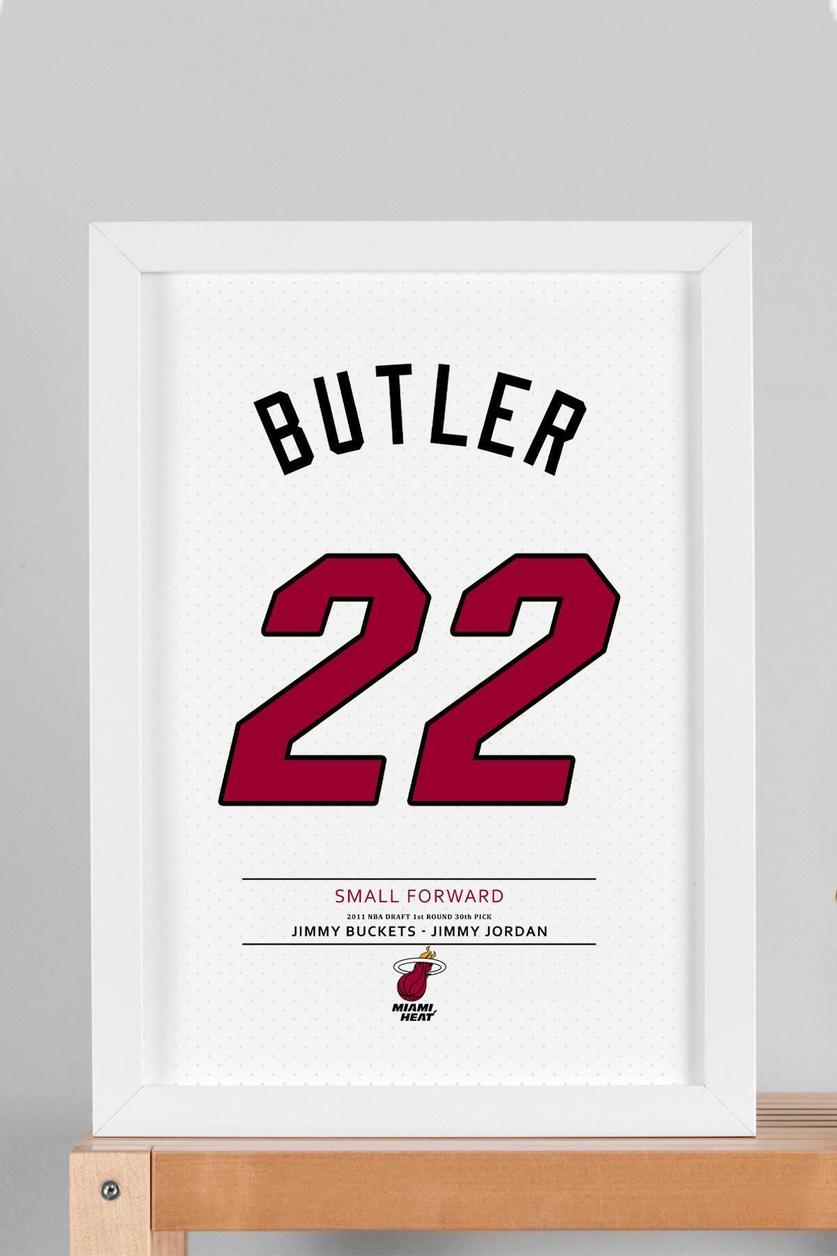 Saturn Jimmy Butler Forma Çerçeveli Tablo - NBA Miami Heat Jersey