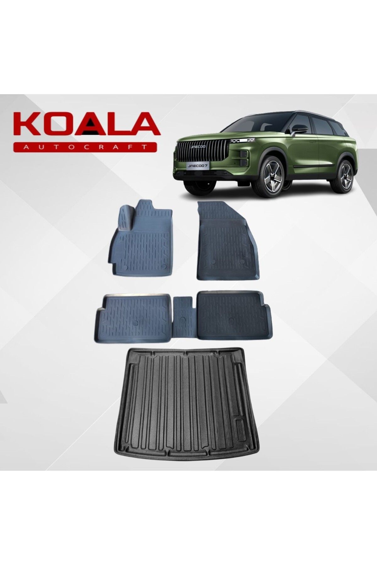 KoalaOtoTekstil JAECOO 7 4x2 (2024+..) Ile Uyumlu - Araca Özel Paspas ve Bagaj Havuzu(4X4 İSE ARABANIZ MSJ ATINIZ)