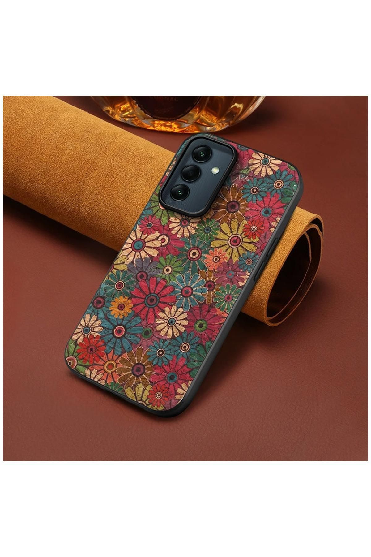 Zebana Samsung Galaxy A15 5G Uyumlu Kılıf Zebana Vintage Kumaş Kılıf Desen 1