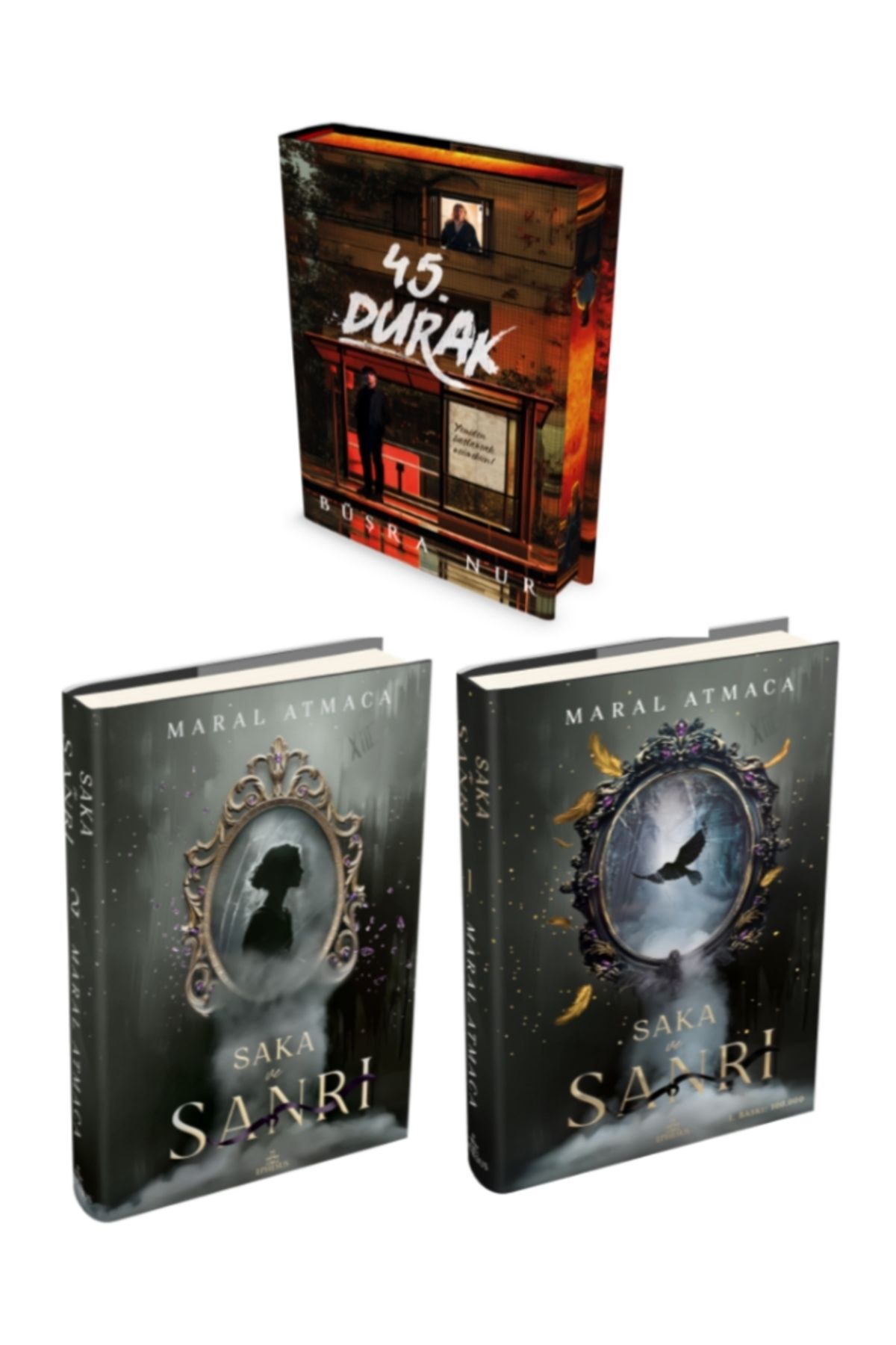 Ephesus Yayınları Saka ve Sanrı 1, Saka ve Sanrı 2, 45. Durak Büşra Nur ve Maral Atmaca 3 Kitap Ciltli Set