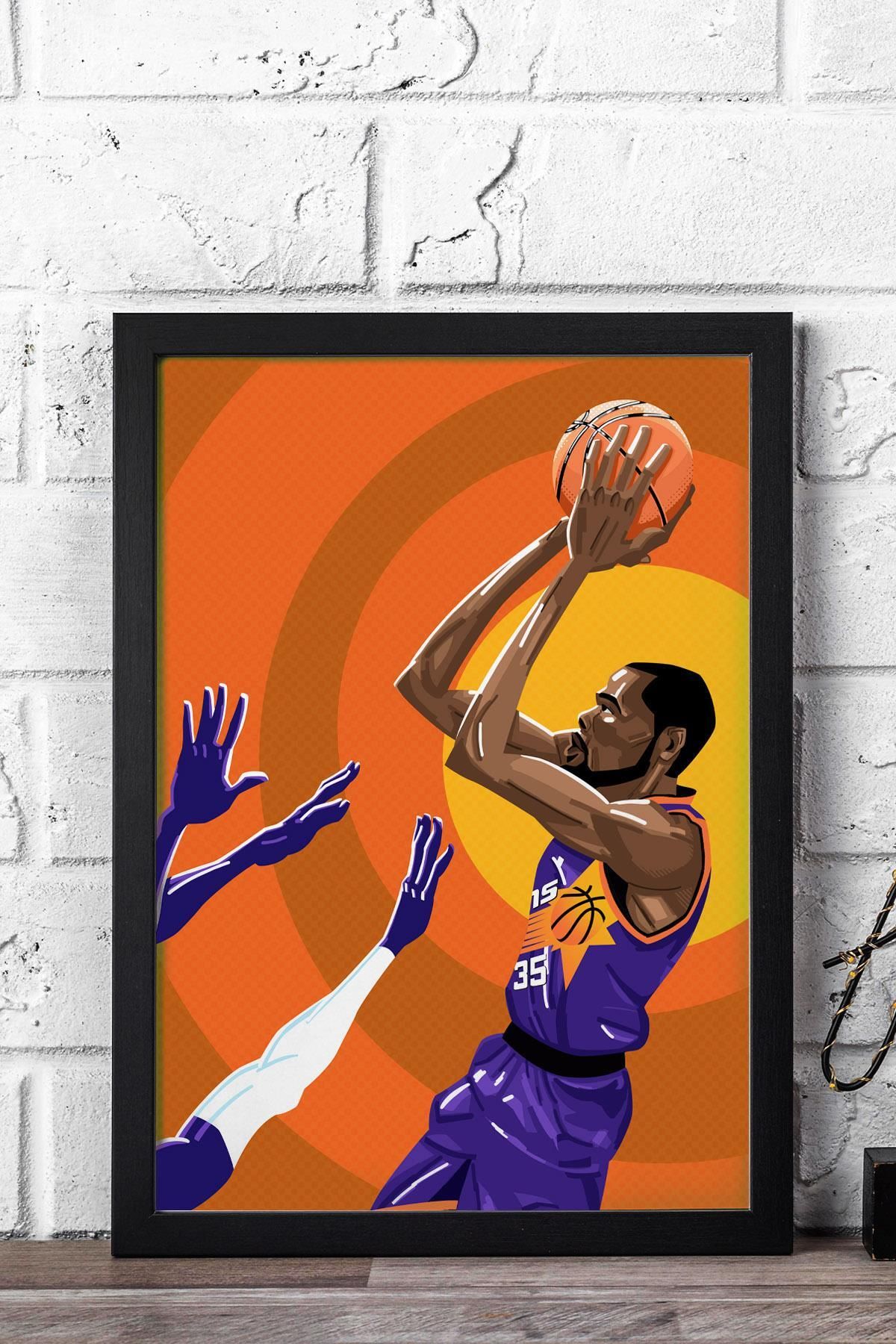 Saturn Kevin Durant Çerçeveli Tablo - Basketbol NBA Posteri Tablo