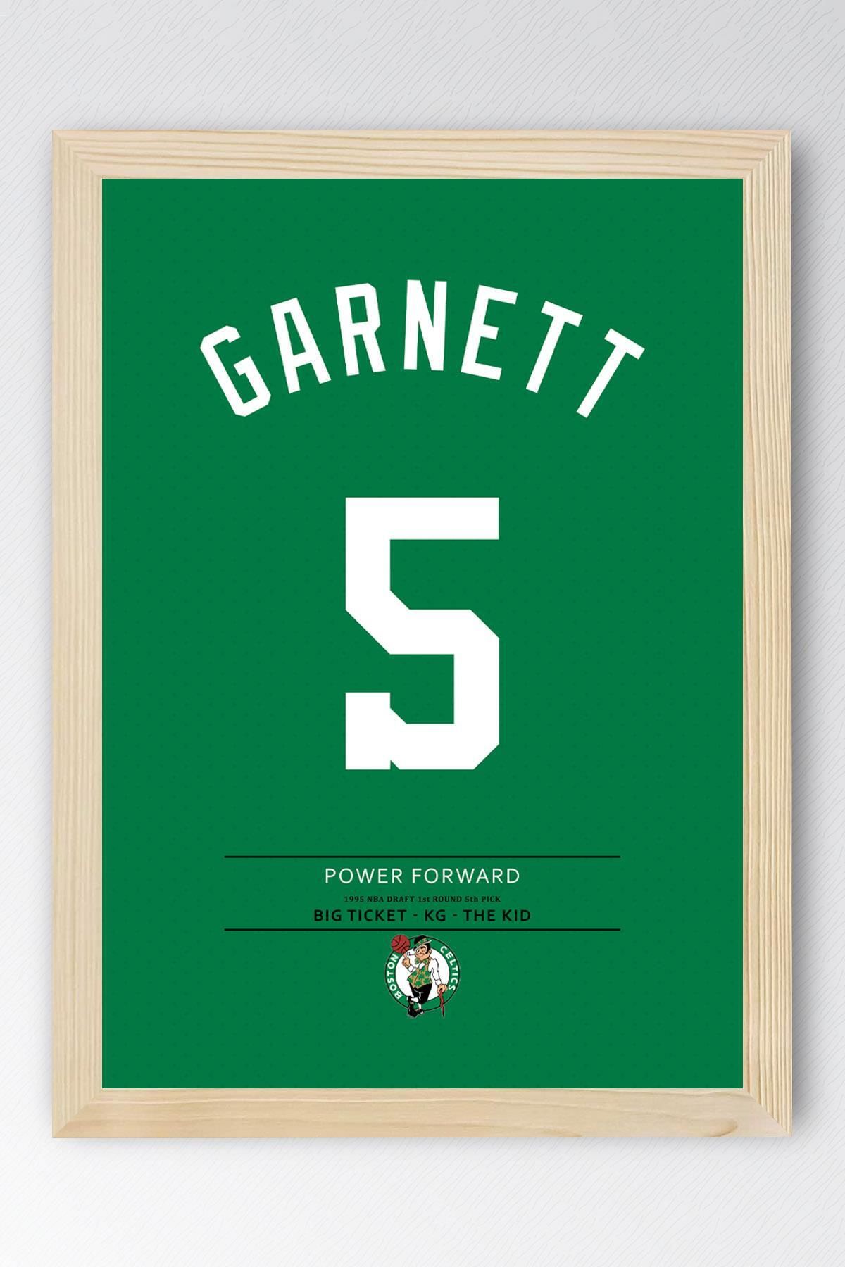 Saturn Kevin Garnett Forma Çerçeveli Tablo - NBA Boston Celtics Jersey