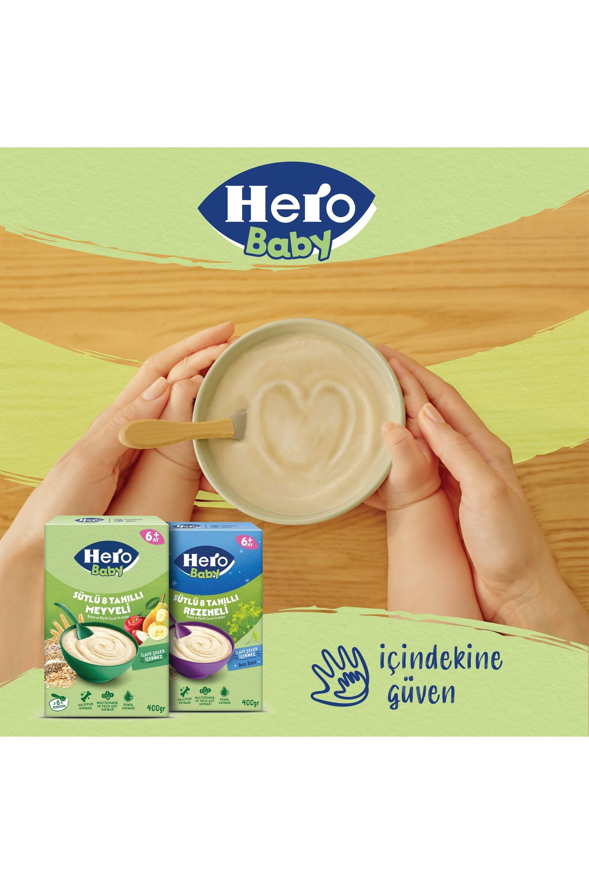 Hero Baby 5 Tahıllı Sütsüz Kaşık Mama 200g fotoğrafı 3 (önizleme)