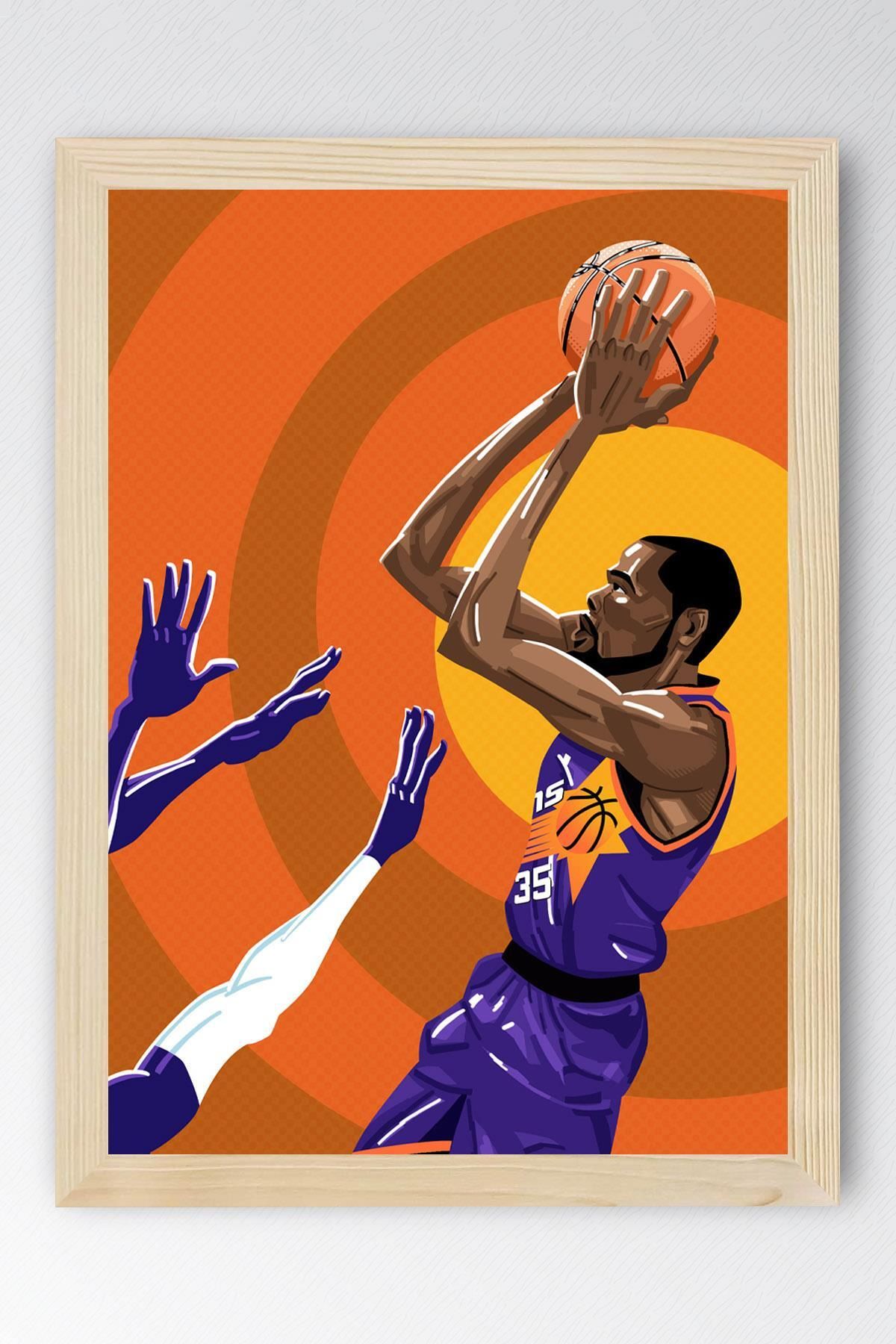 Saturn Kevin Durant Çerçeveli Tablo - Basketbol NBA Posteri Tablo
