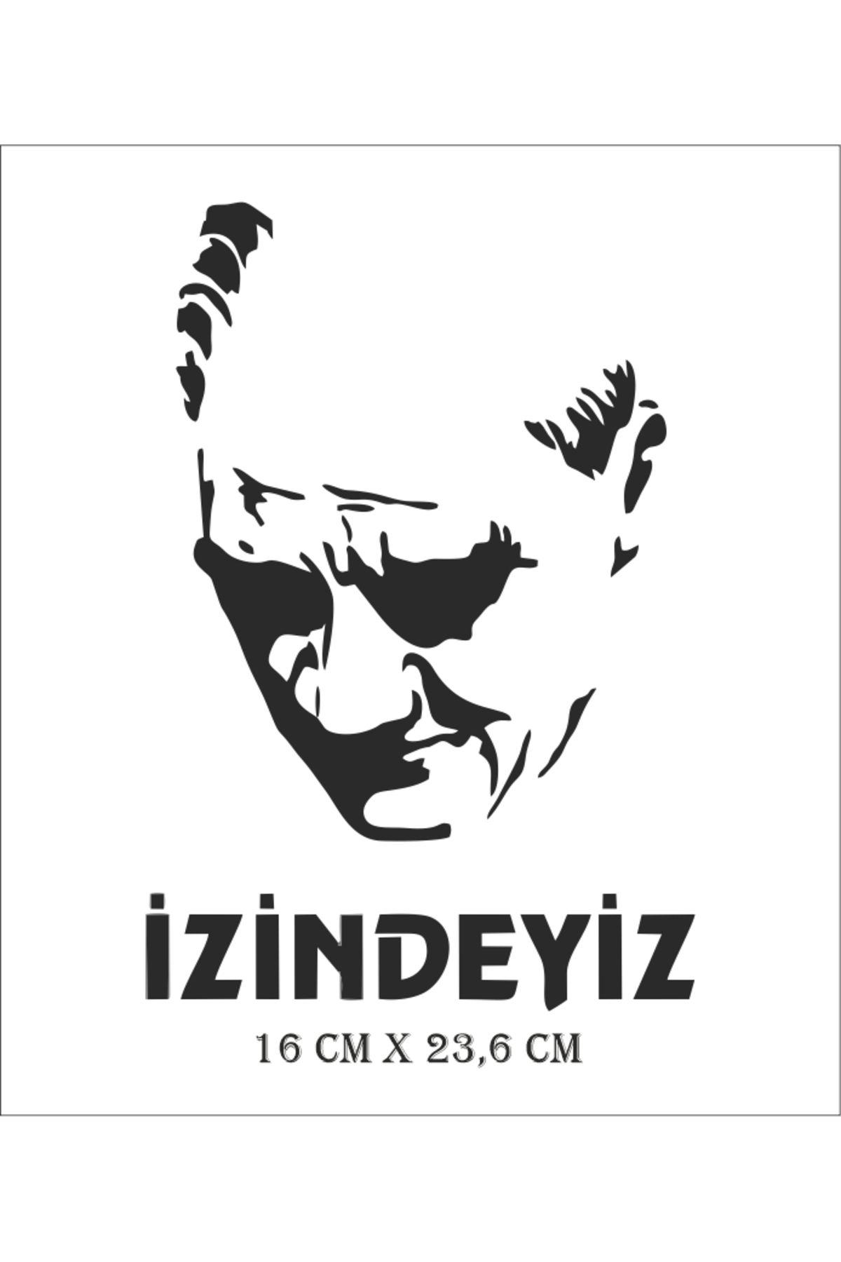 RVT Design Siyah Atatürk Silüeti Sticker-3 16 x 23,6 cm