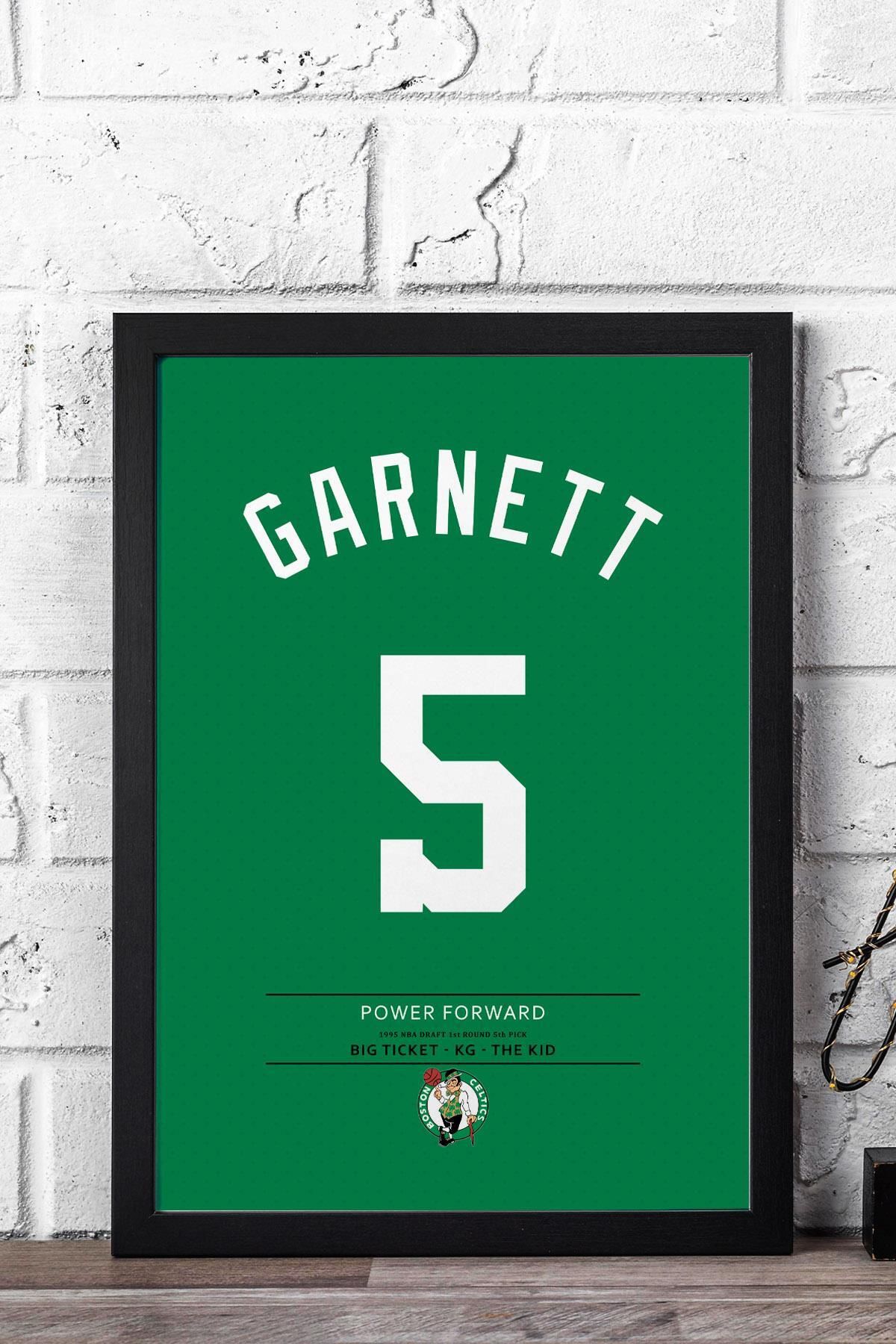 Saturn Kevin Garnett Forma Çerçeveli Tablo - NBA Boston Celtics Jersey