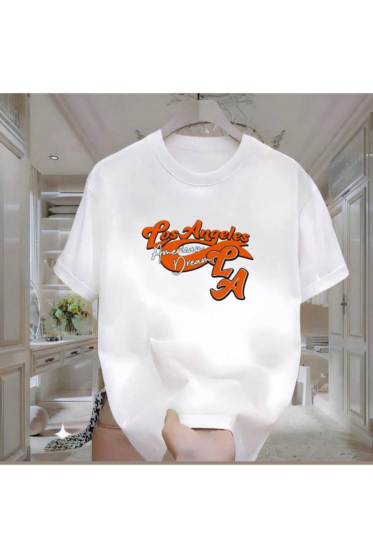 Rovell Los Angeles Beyaz Regular Erkek Tshirt