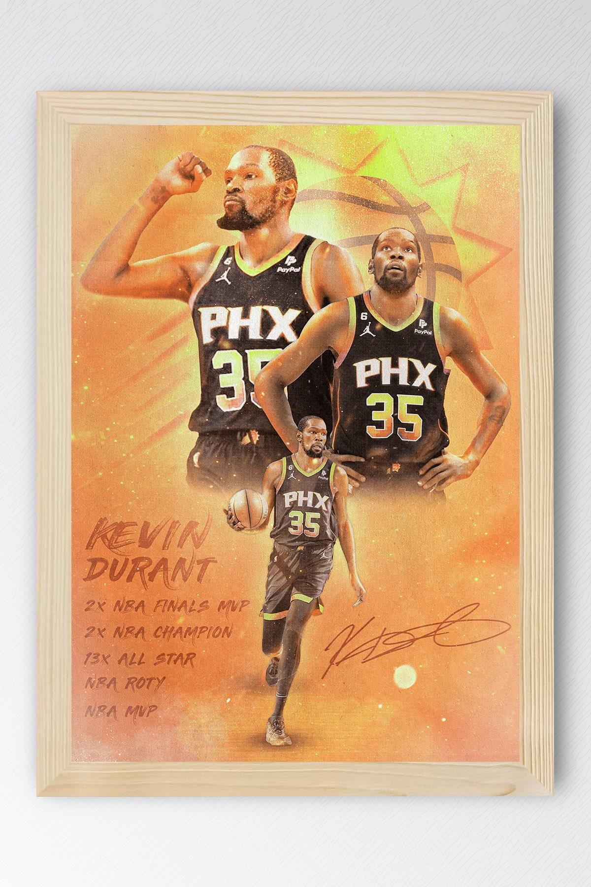 Saturn Kevin Durant Çerçeveli Tablo - Basketbol NBA Posteri Tablo