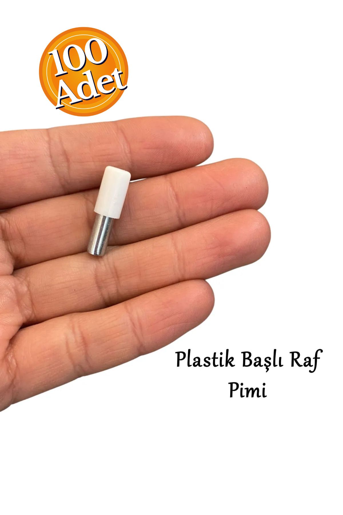HOBİDABİ Metal Başlı Raf Pimi Beyaz 100 Adet