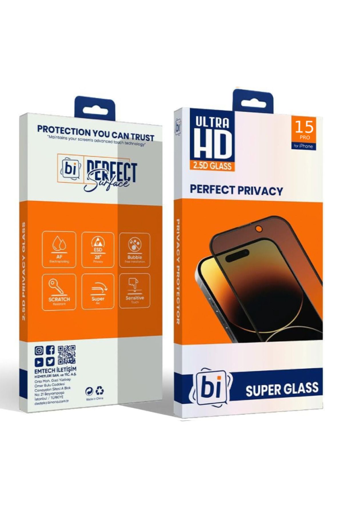 BİNANO Binano 2.5D Super Glass iPhone 15 Pro Hayalet Cam Ekran Koruyucu