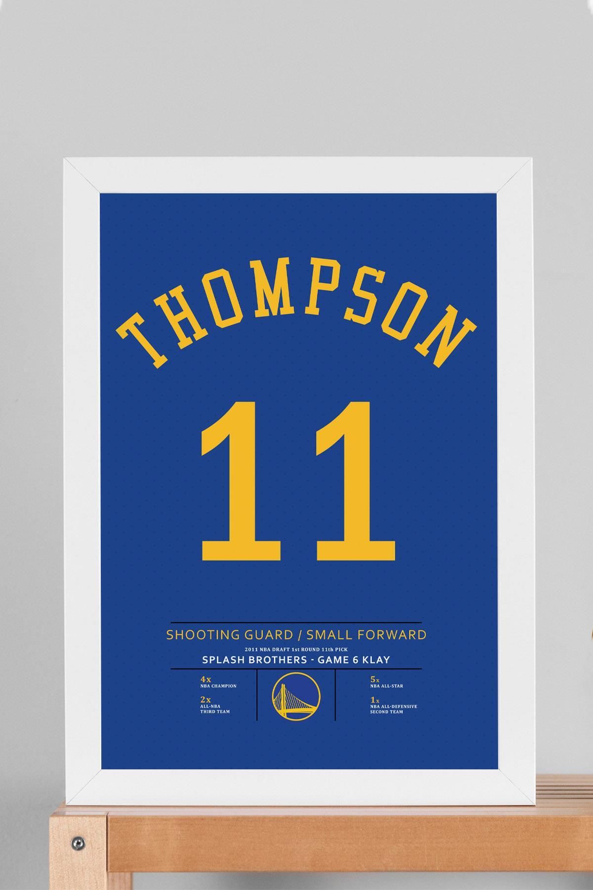 Saturn Klay Thompson Forma Çerçeveli Tablo - NBA Golden State Warriors Jersey