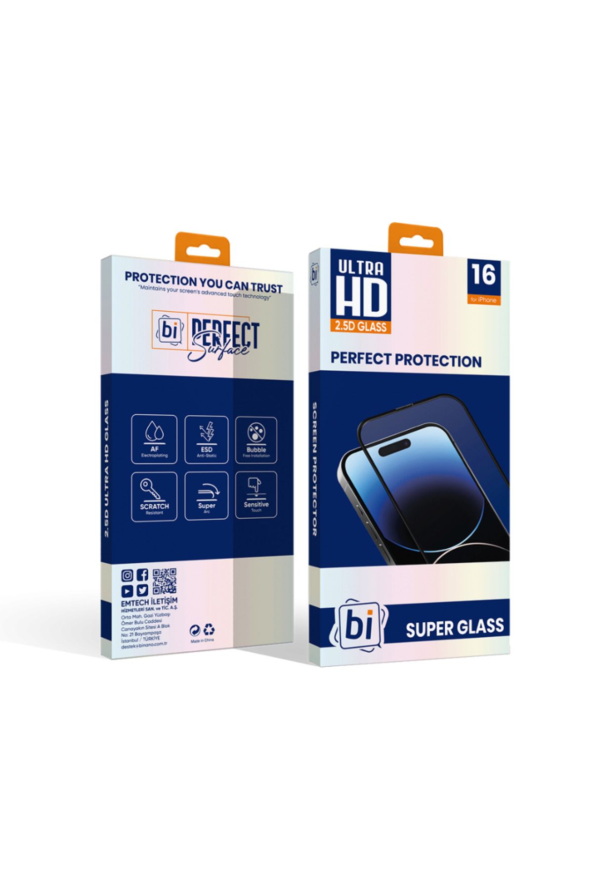 BİNANO Binano 2.5D Super Glass iPhone 16 Şeffaf Cam Ekran Koruyucu