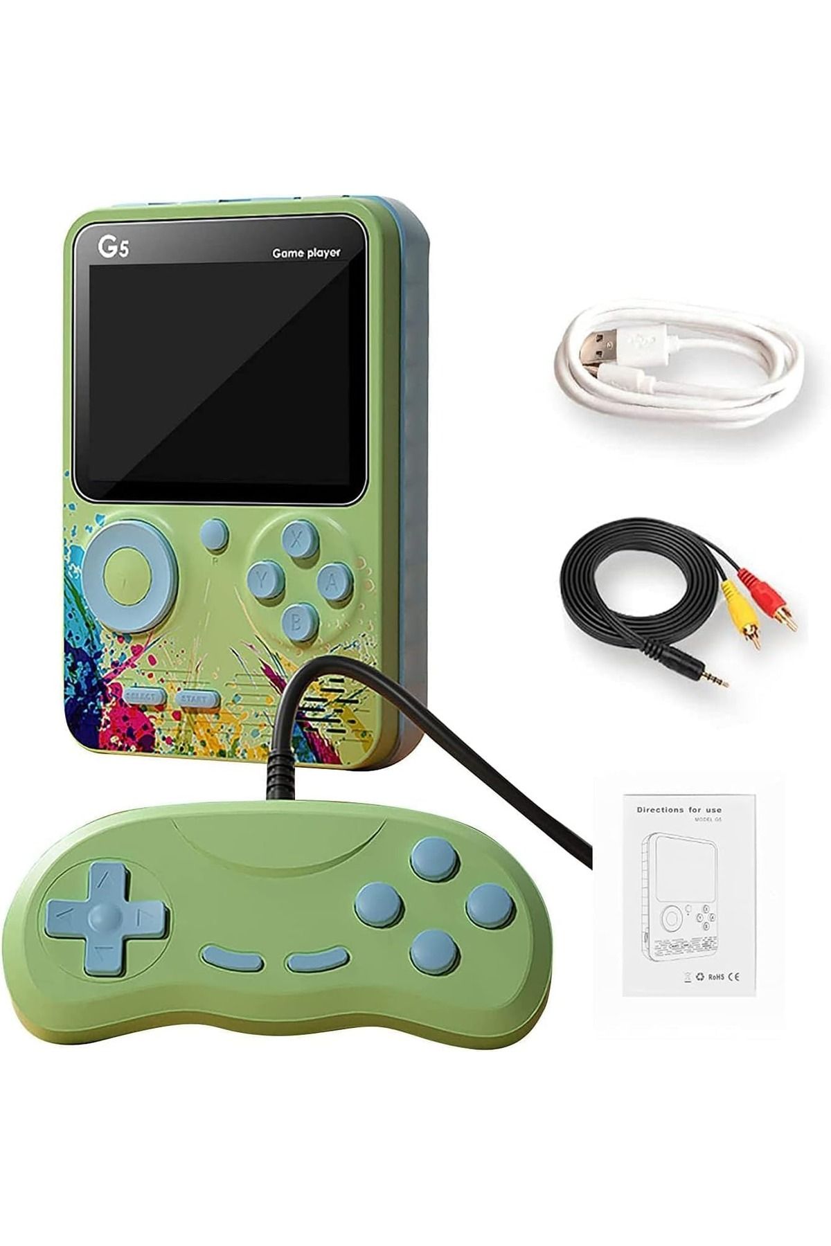 GAME CONSOLE-G5 GAME BOX 3" HIGH DEFINTION DIGITAL DISPLAY SCREEN GAME CONSOLE WITH 500+ CLASSIC GAME (GREEN) 7