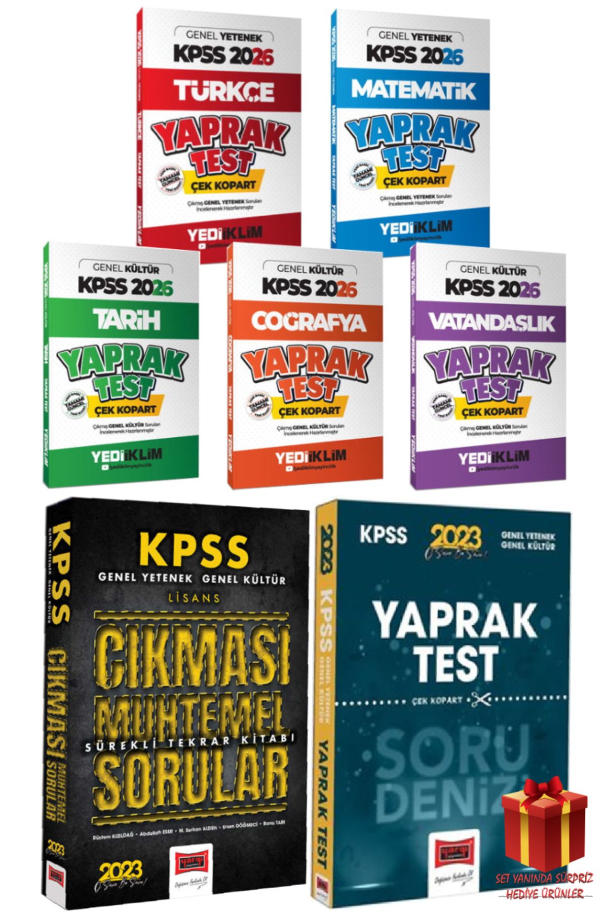 Yediiklim Yayınları 2026 Yediiklim KPSS Yaprak Test Seti+Yargı Çıkması Muhtemel Sorular+Yaprak Test