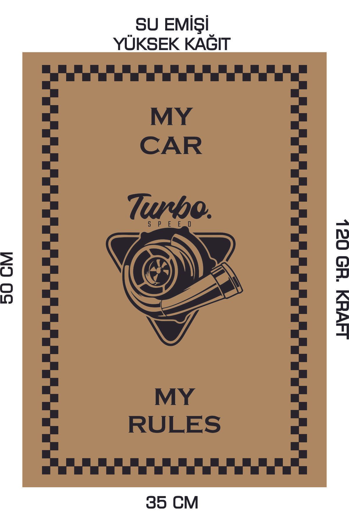 duha trend 35x50 120 Gr. Kraft Kağıt Oto Paspası My Car My Rules 50 Adet