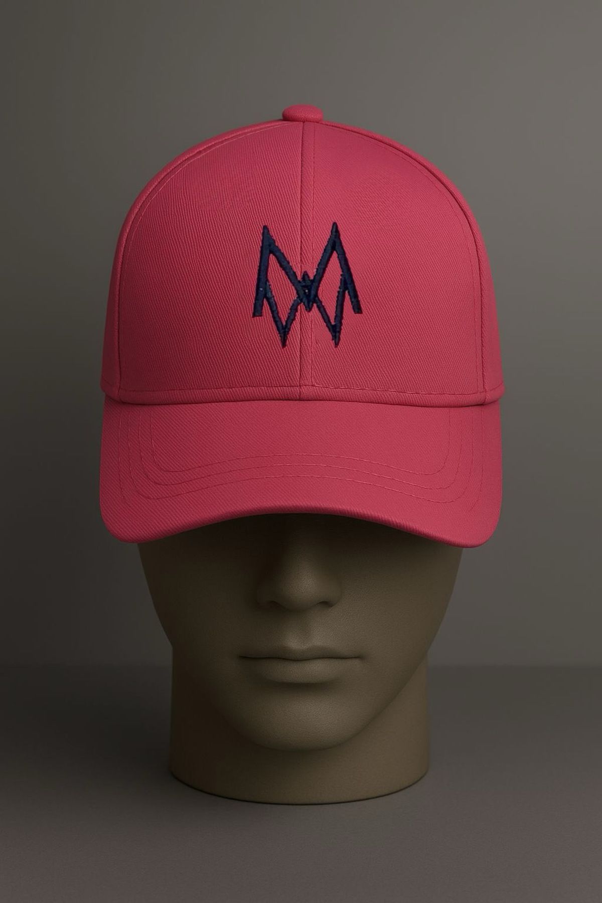 mieraedesign Mierae Kadın Lacivert Desenli Pembe Şapka