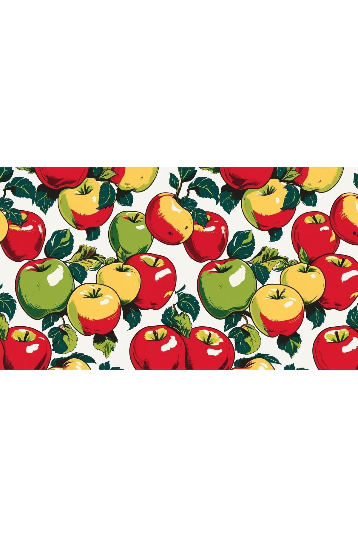 Rugs Modern Halı Kuzey Koleksiyonu Çok Renkli Elmalar Desenli Dokuma Taban Modern Dekoratif Halı kuzey84