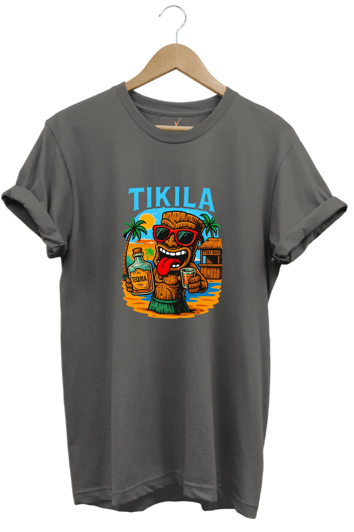 WİDİ Summer Yazlık Tekila Yazı Baskılı %100 Pamuk Regular Fit Premium T-Shirt