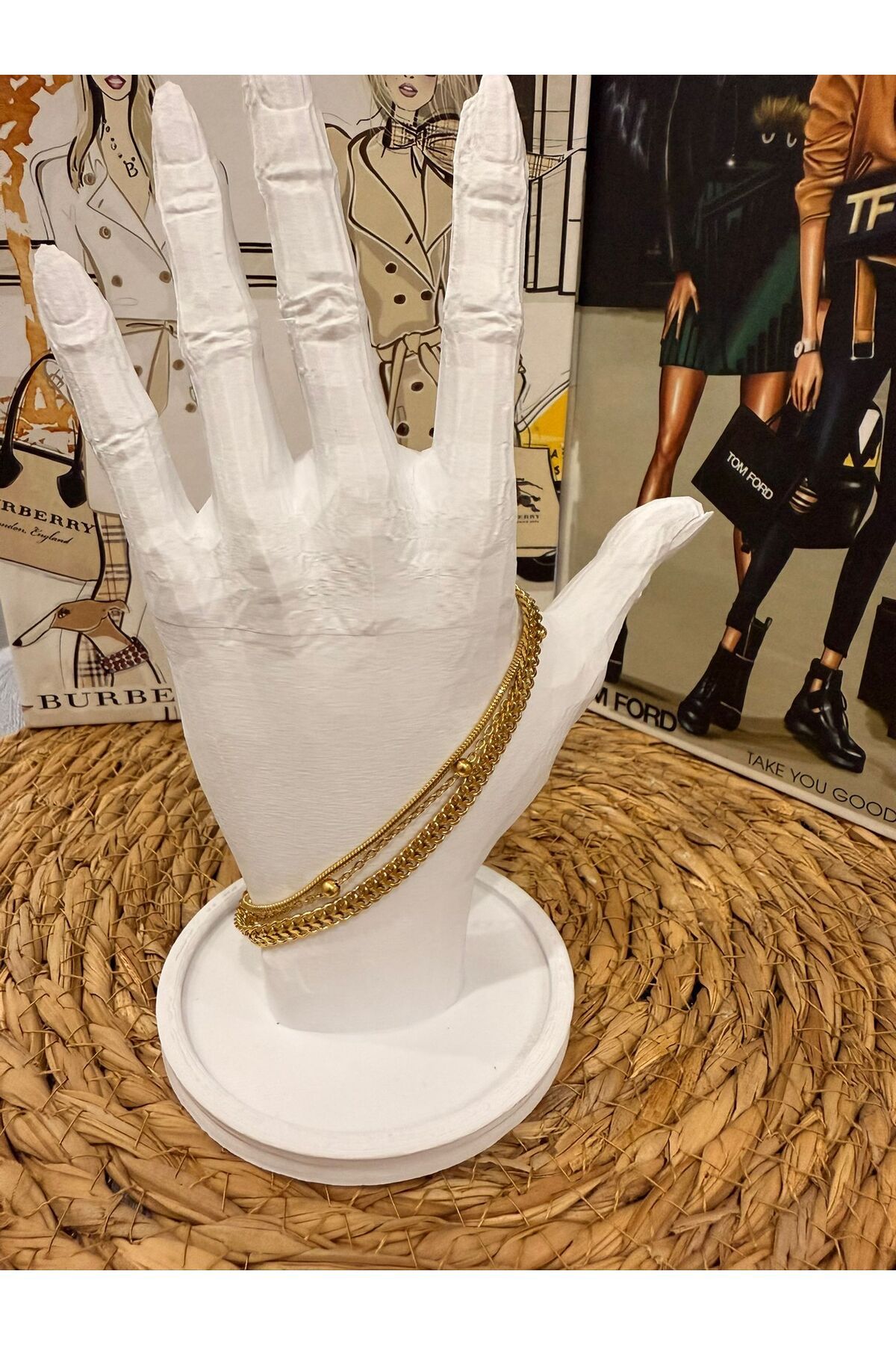 MODA TT 3'lü kombin Gold bileklik