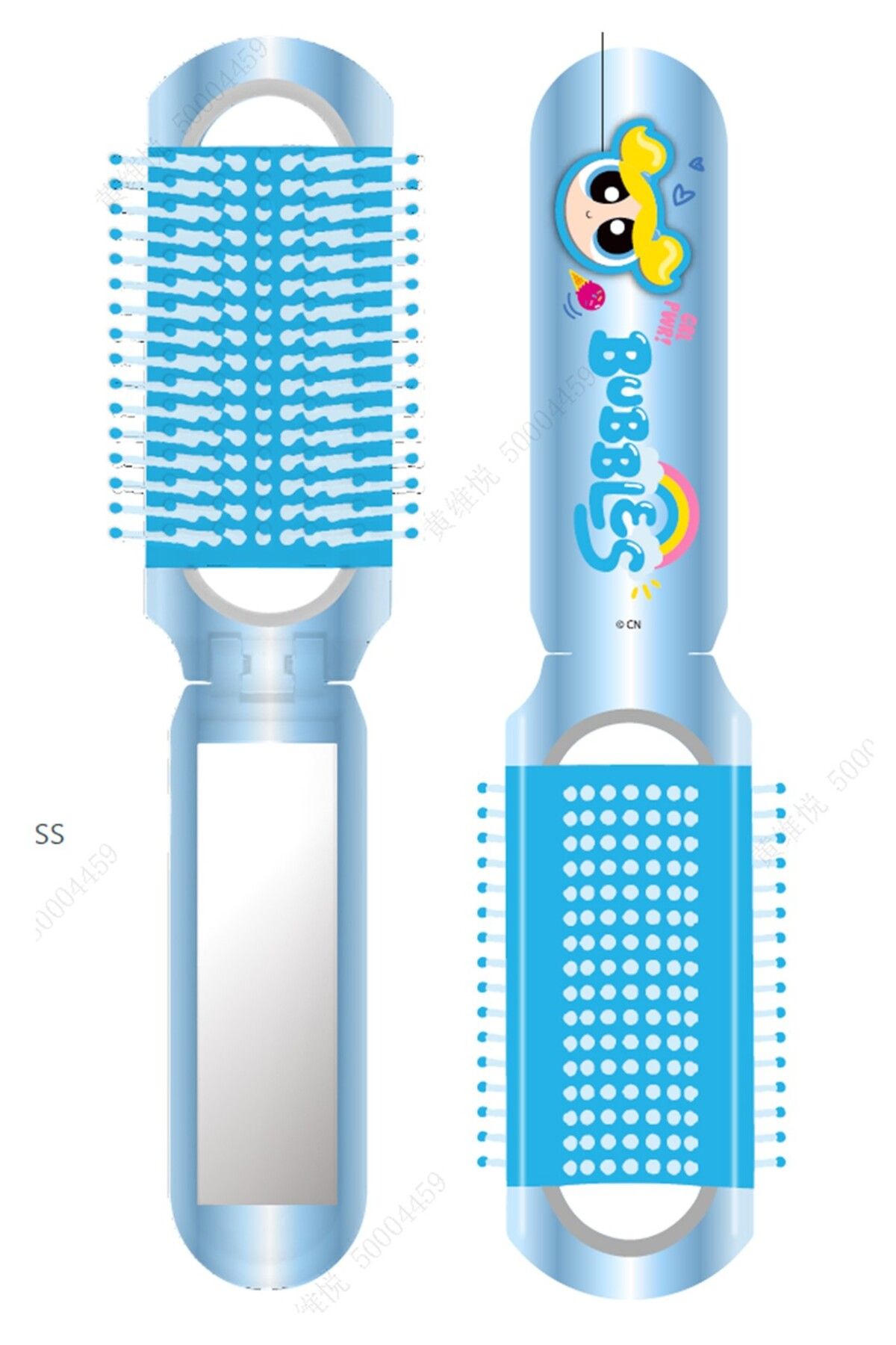 Miniso Powerpuff Girls Lisanslı Aynalı Saç Fırçası - Bubbles