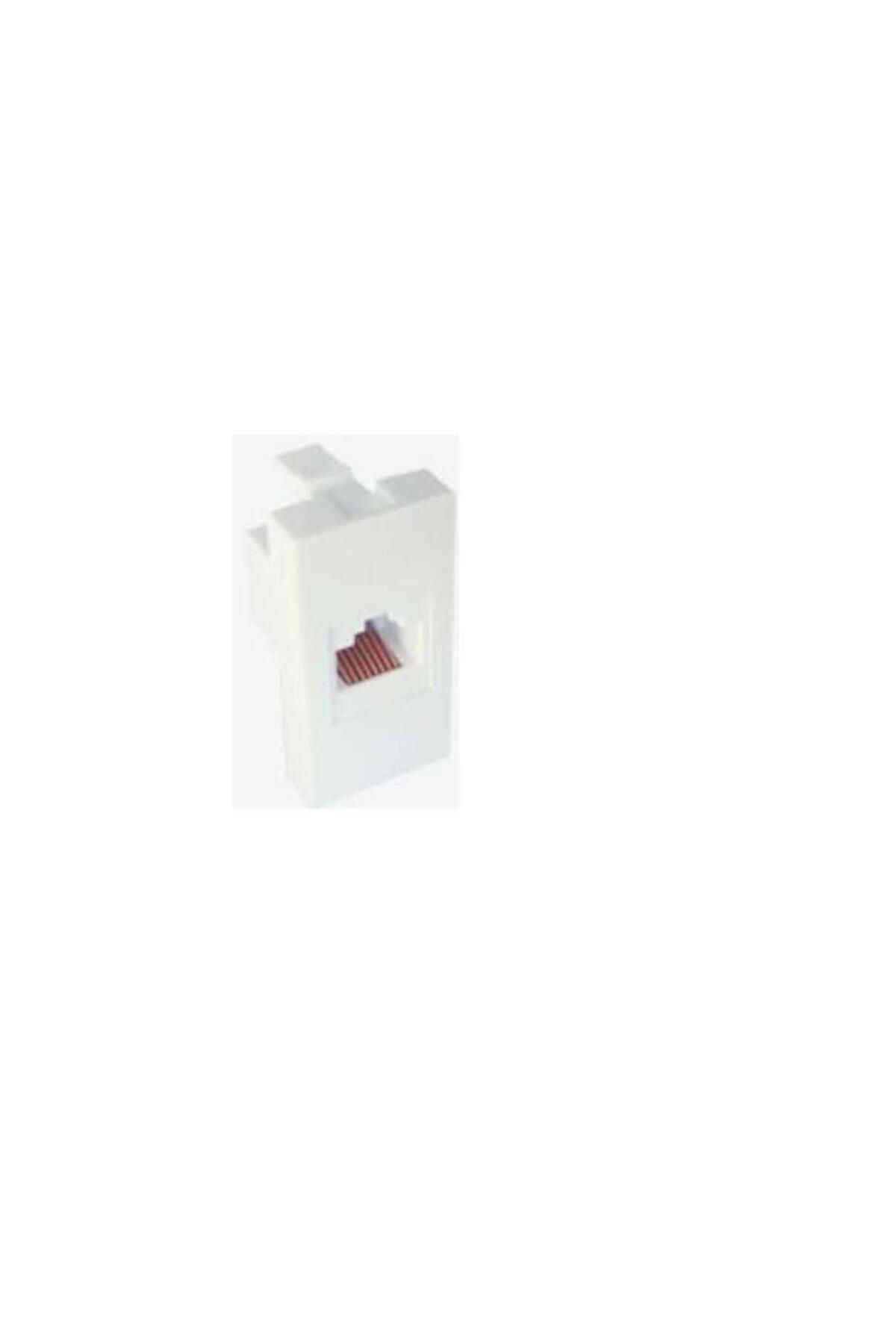 Mykablo 22.5x45 Cat. 6 RJ45 Keystone Dişi - Dişi Priz Modülü Beyaz