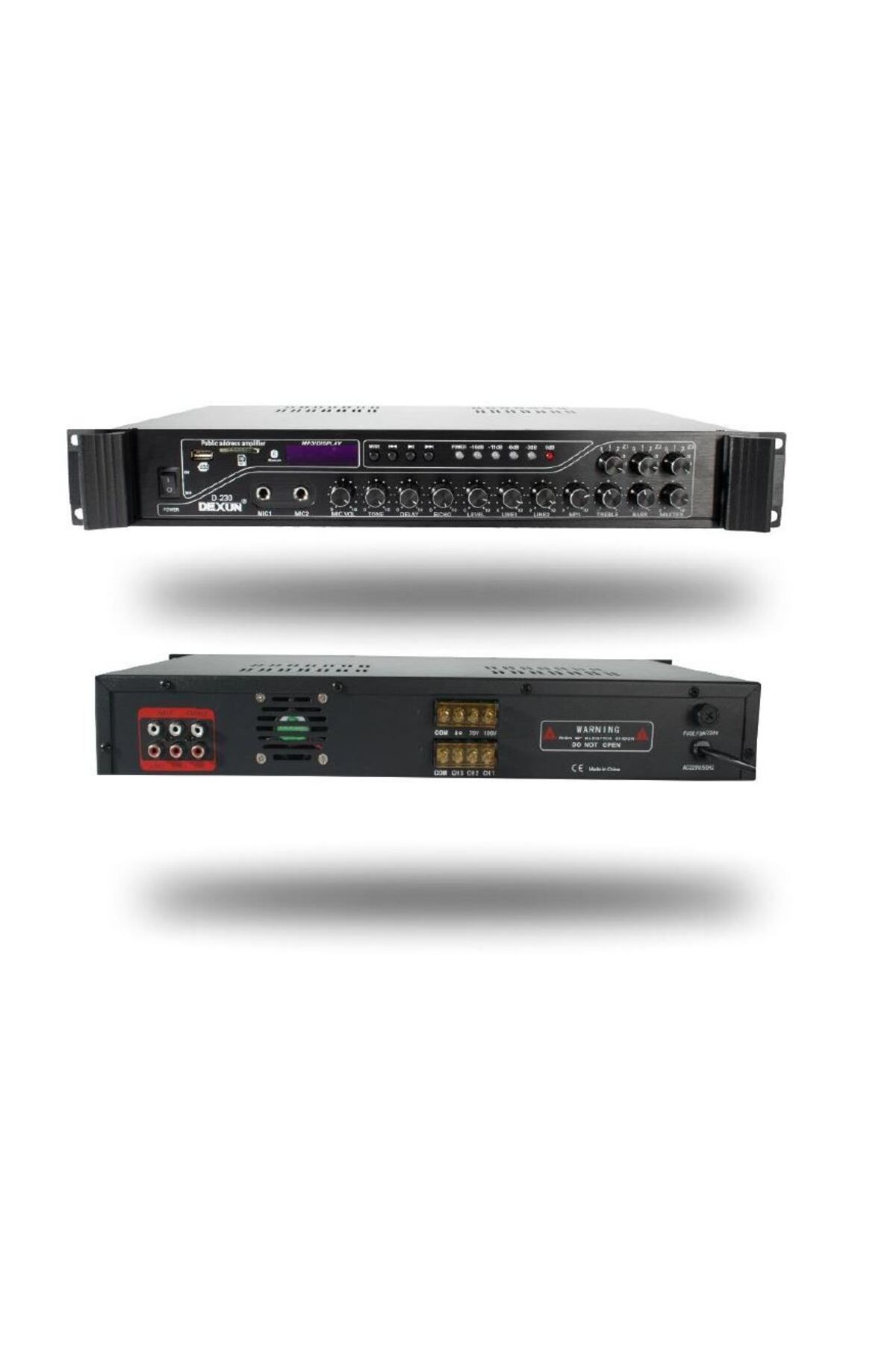 Zayla DEXUN D-230 250 WATT 3 ZONE İKİ MİK GRŞ USB-BT 4/16-70-100V HAT TRAFOLU ANFİ (5165)