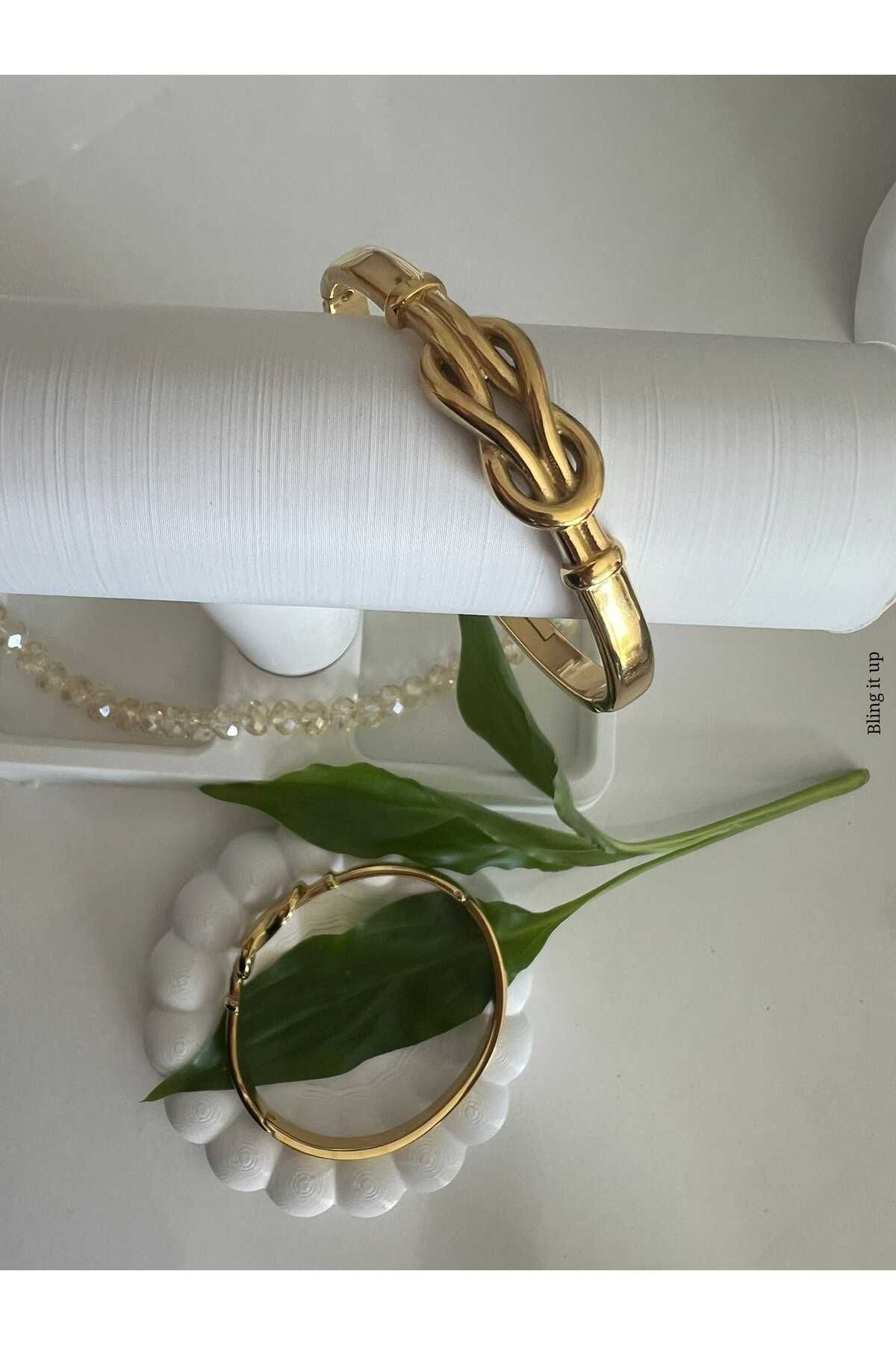 Tasarım Çelık bileklik gold renk
