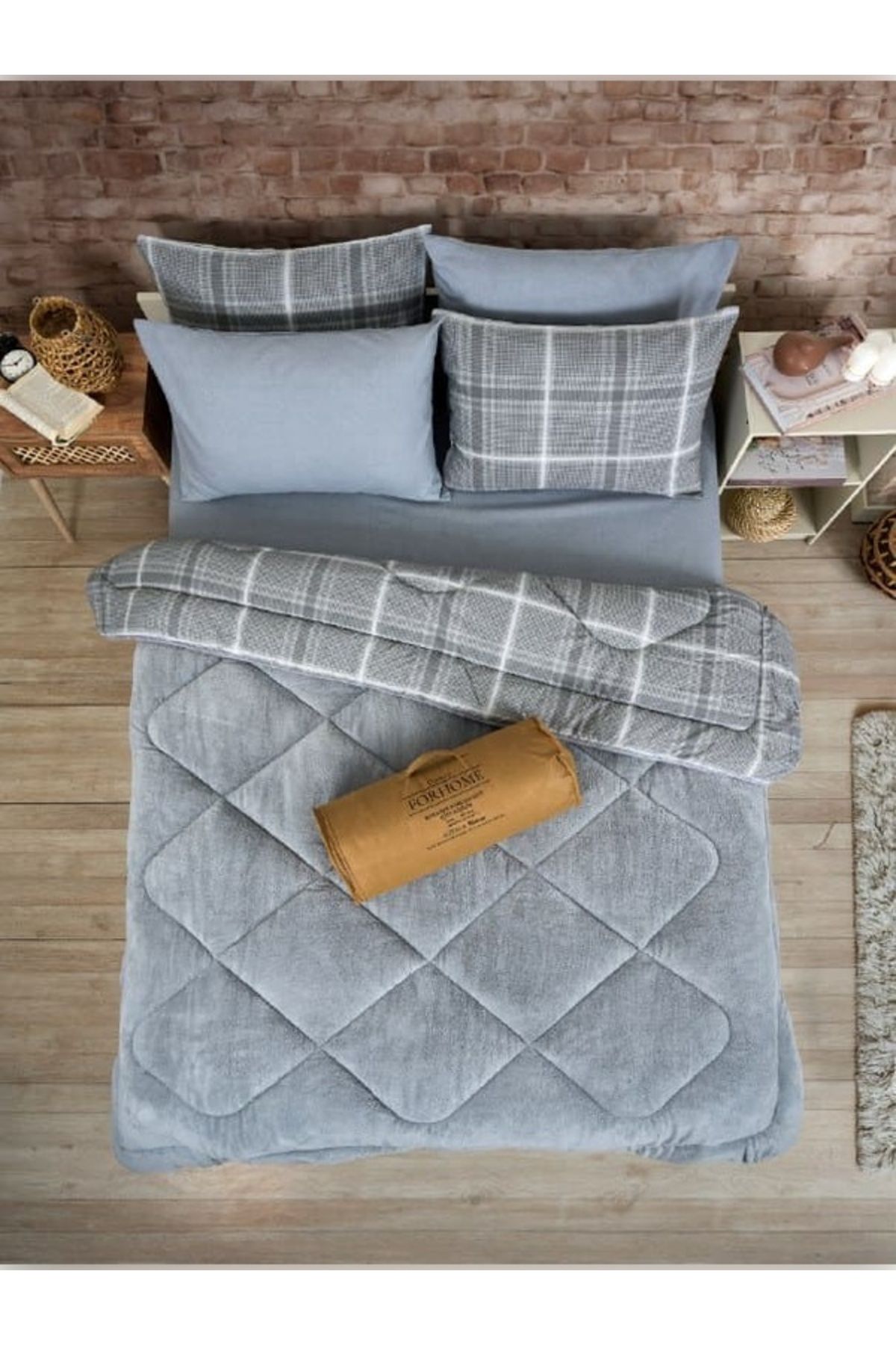 Sudemhome-Double Welsoft Sleeping Set Double Sided Wellsoft Fluffy Fleece Quilt and Battal Fitted Sheet 5